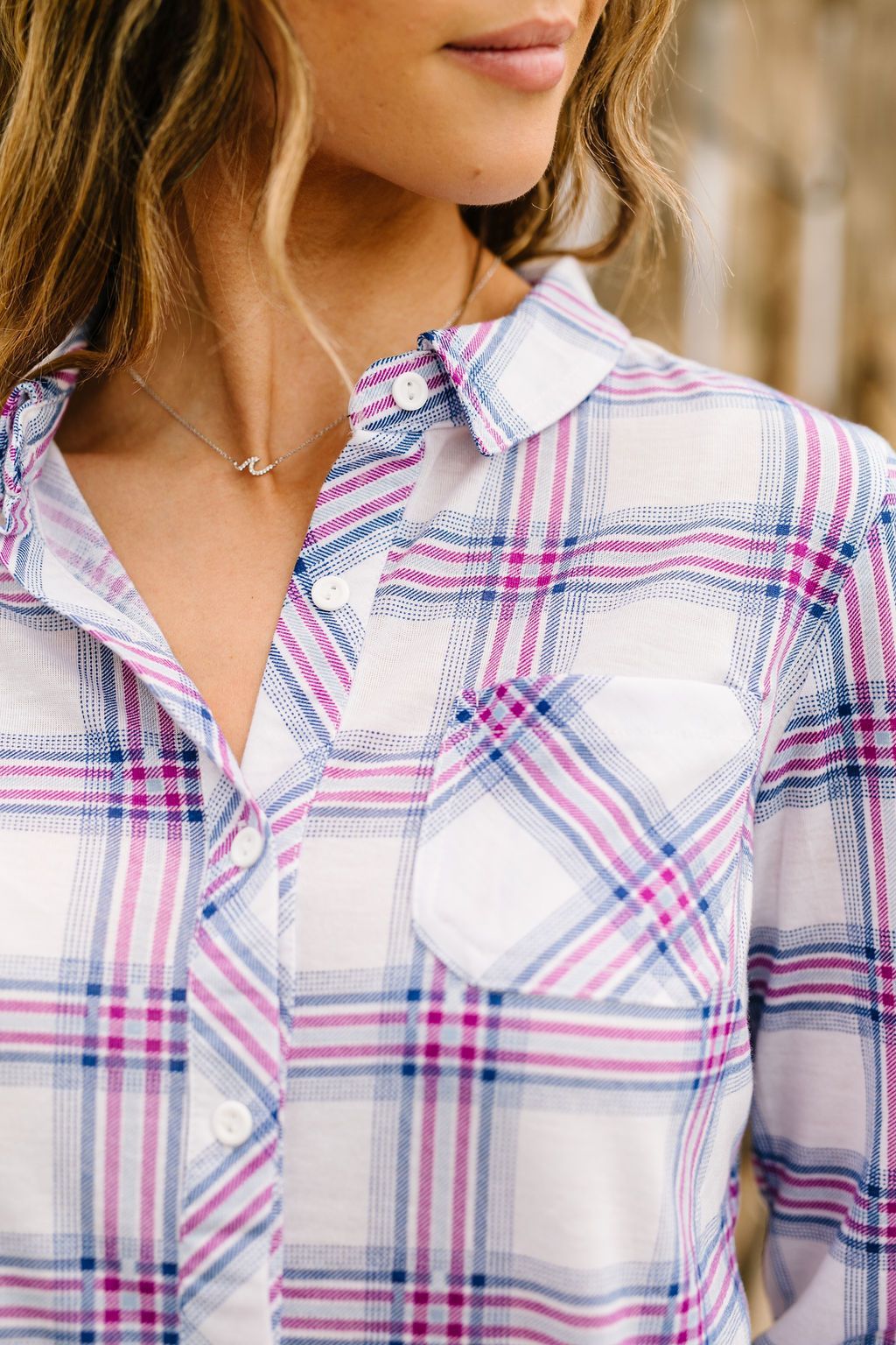 Happy Plaid Button-Down