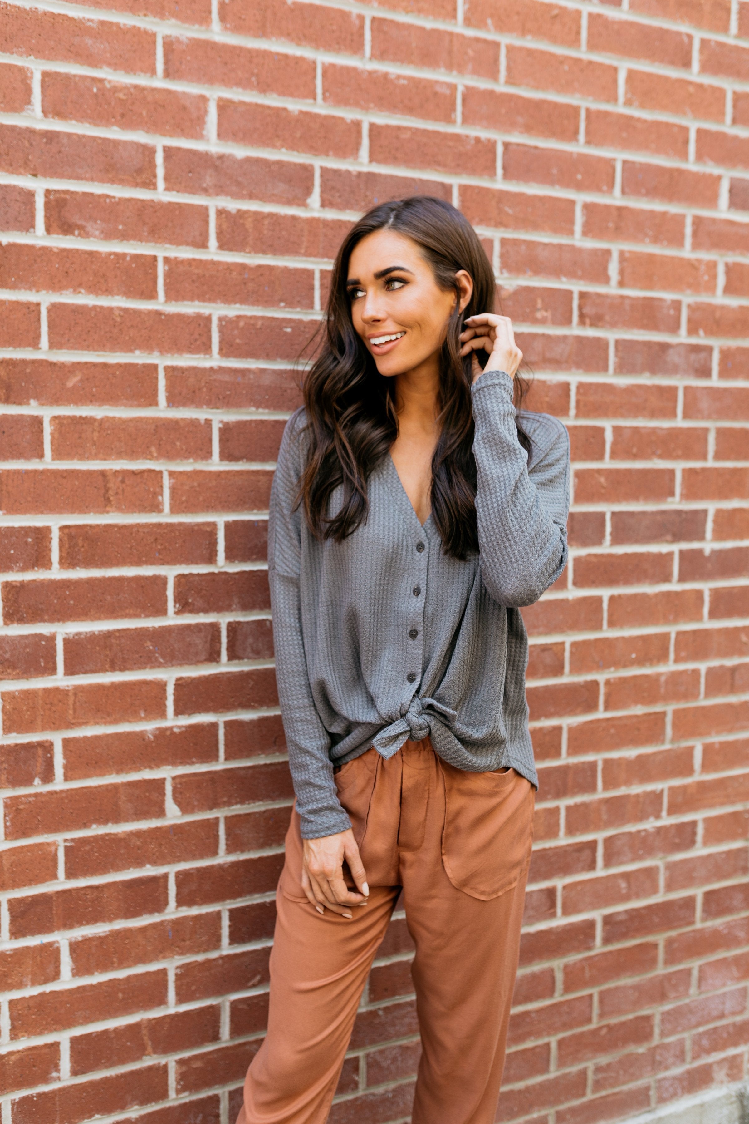 Harvest Buttondown In Charcoal