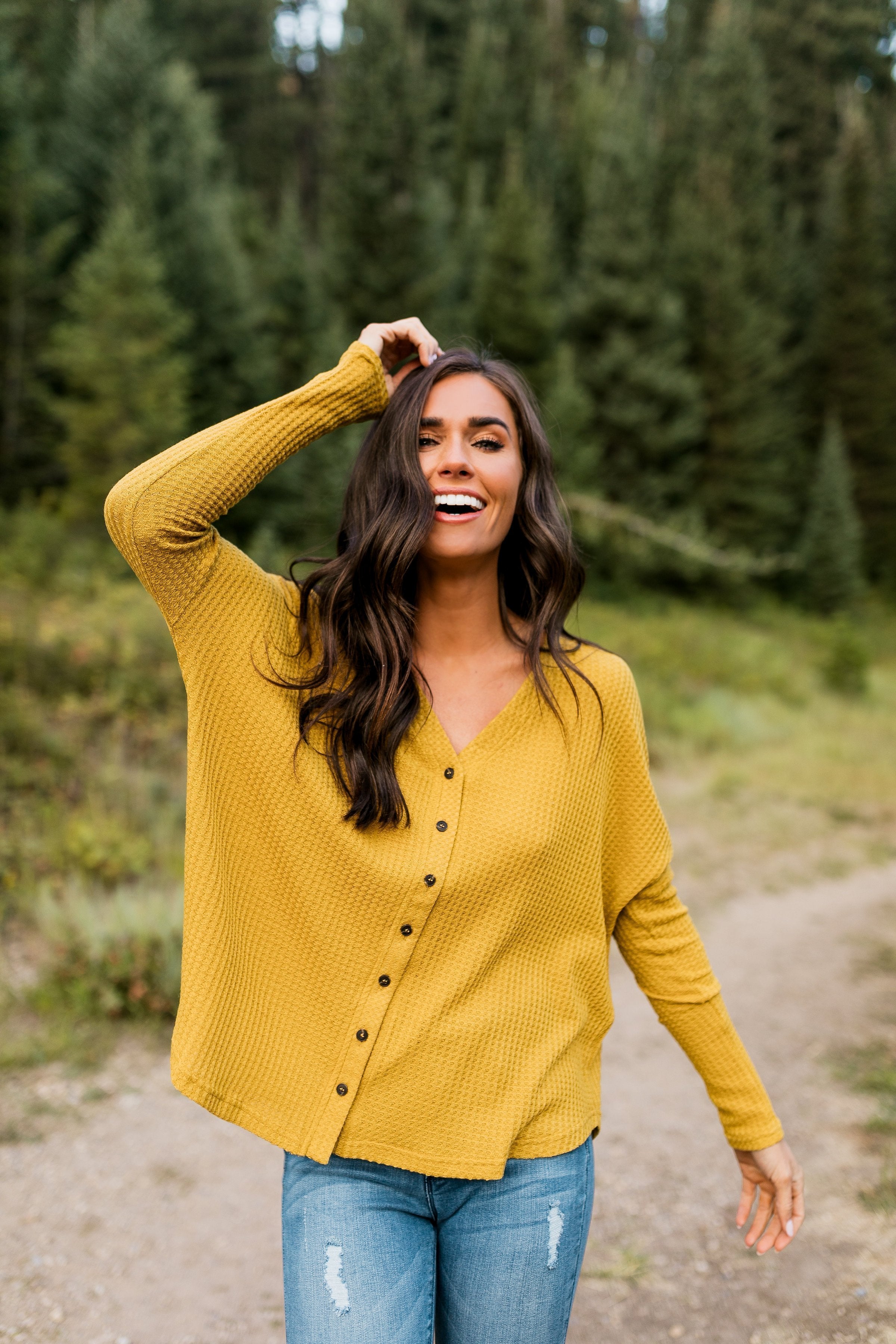 Harvest Gold Buttondown In Mustard