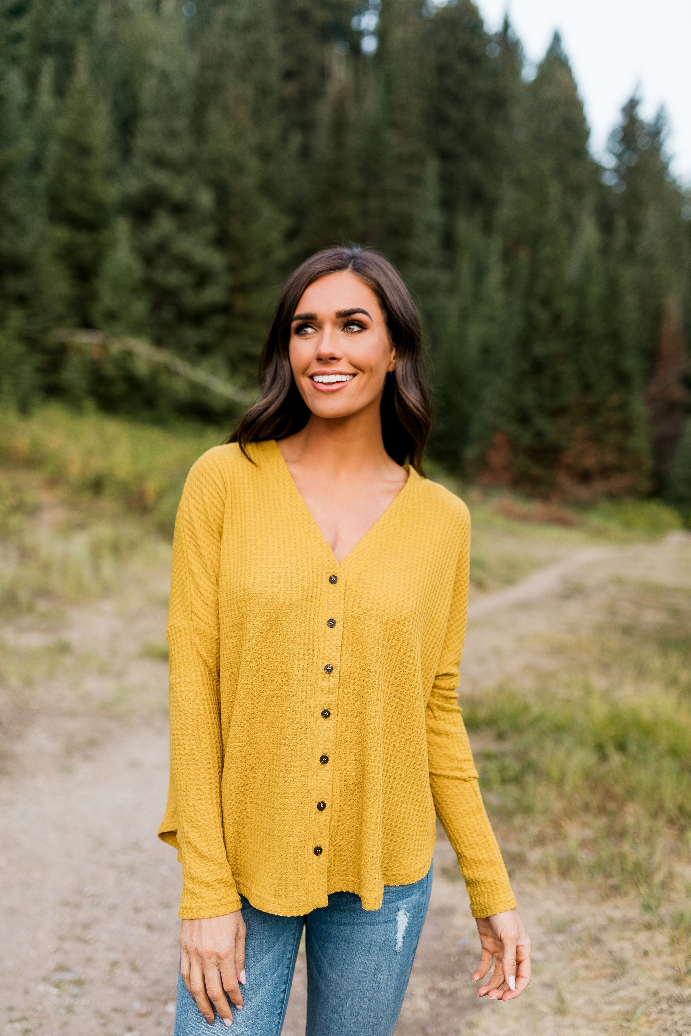 Harvest Gold Buttondown In Mustard