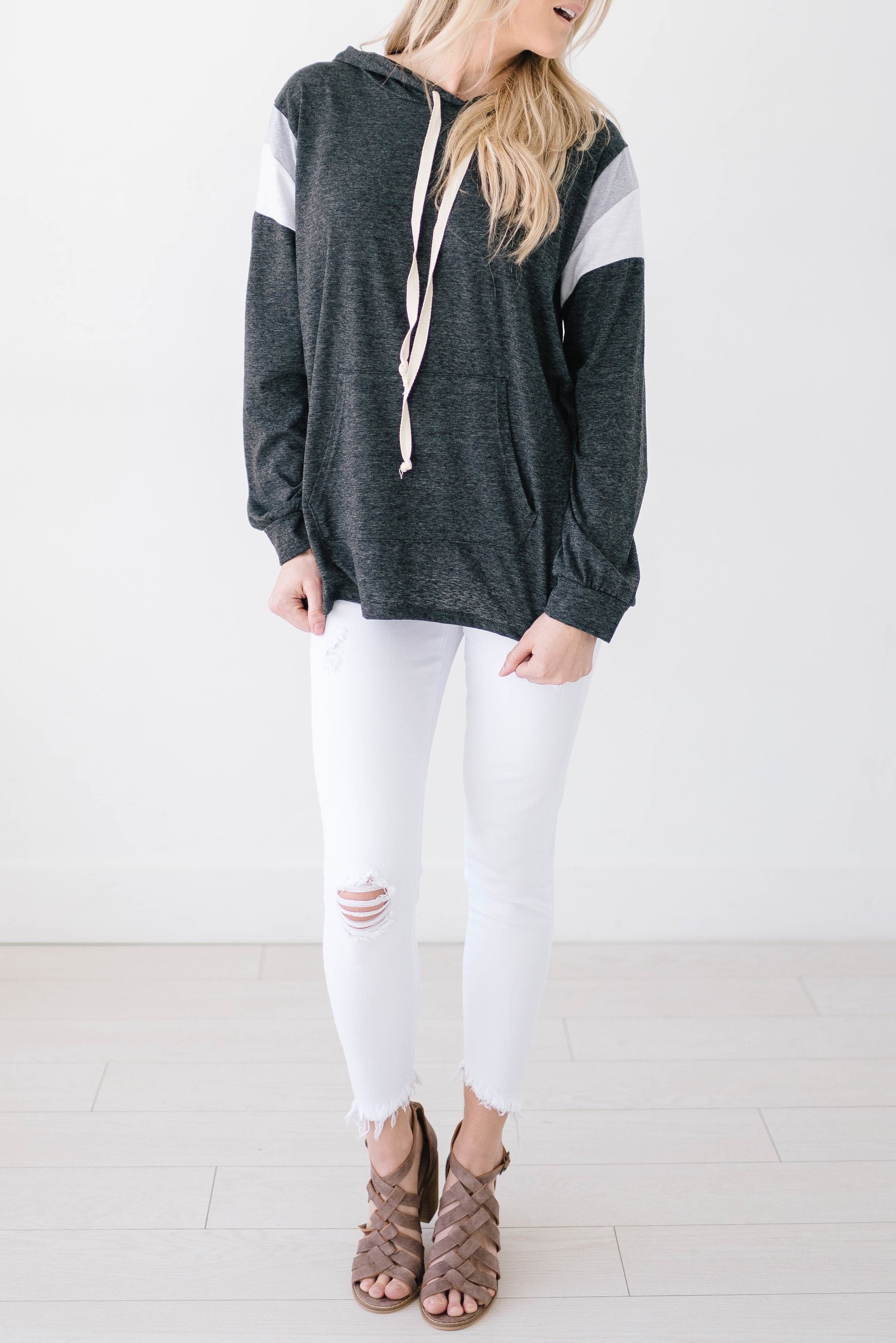 Heather Hoodie in Charcoal