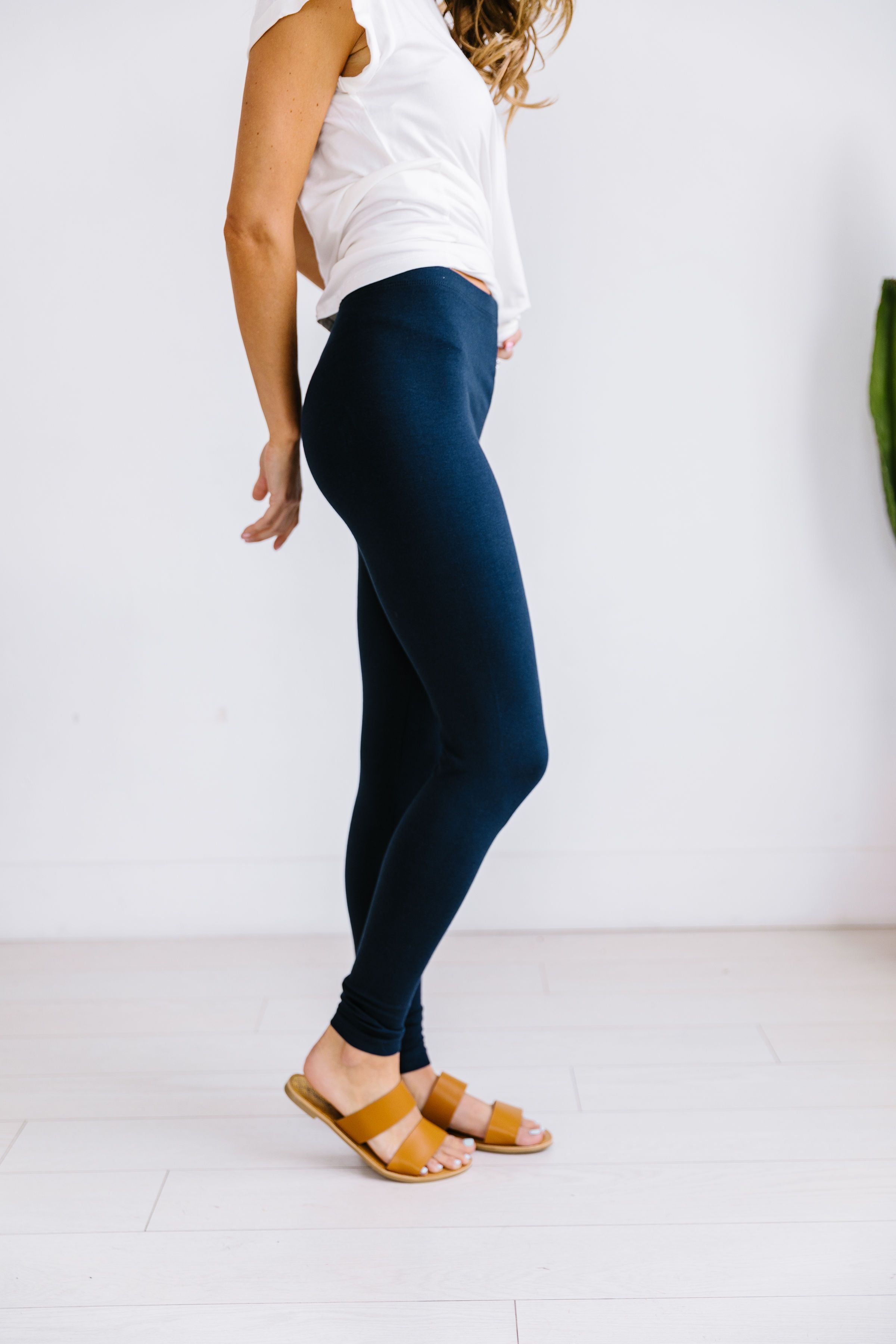 High Waist Leggings In Navy