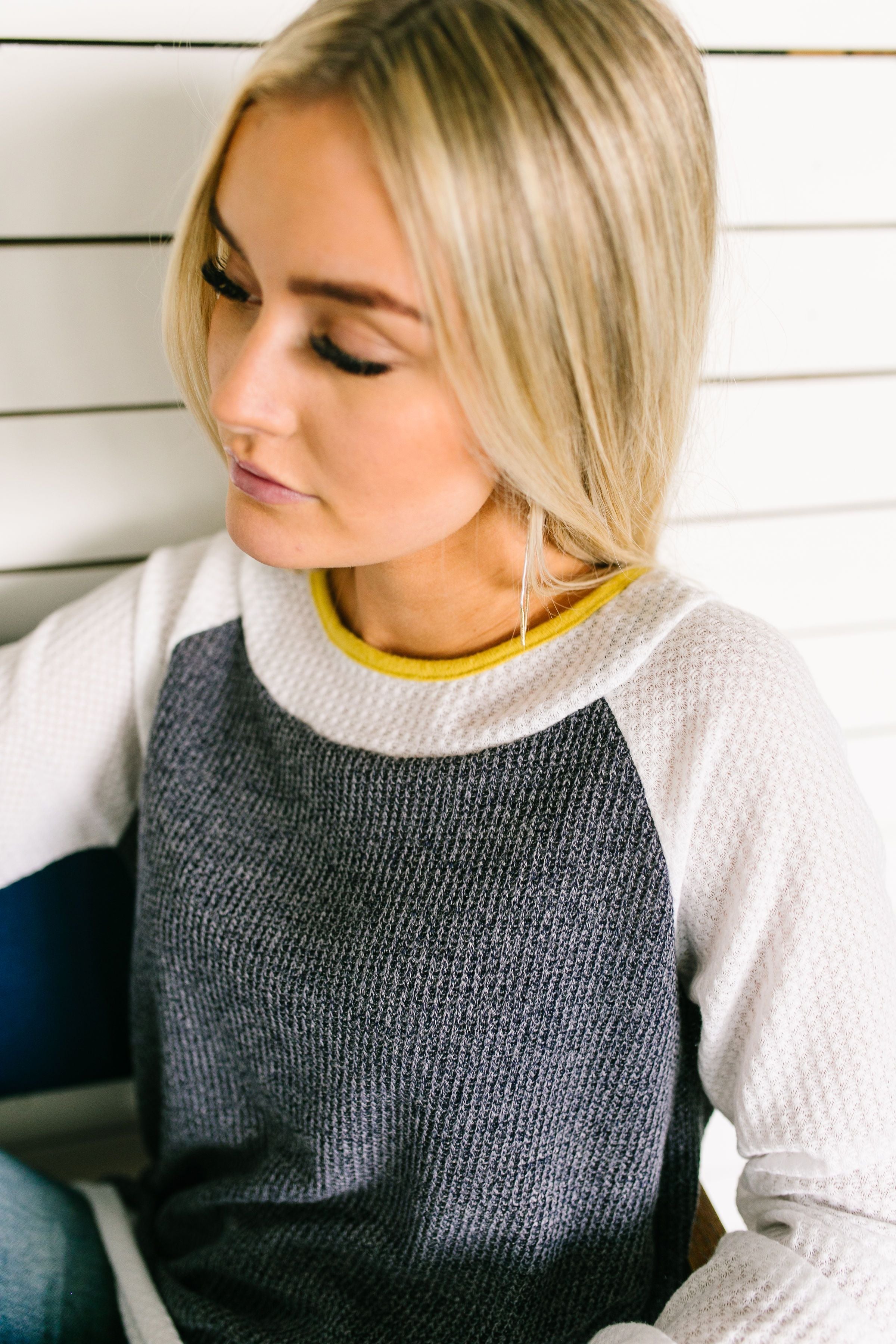 Hold The Syrup Waffle Knit Raglan Tee