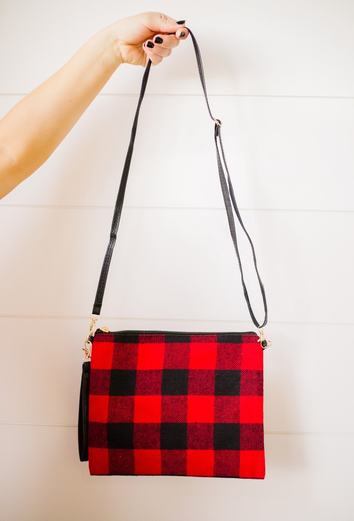 Holiday Check Crossbody Clutch