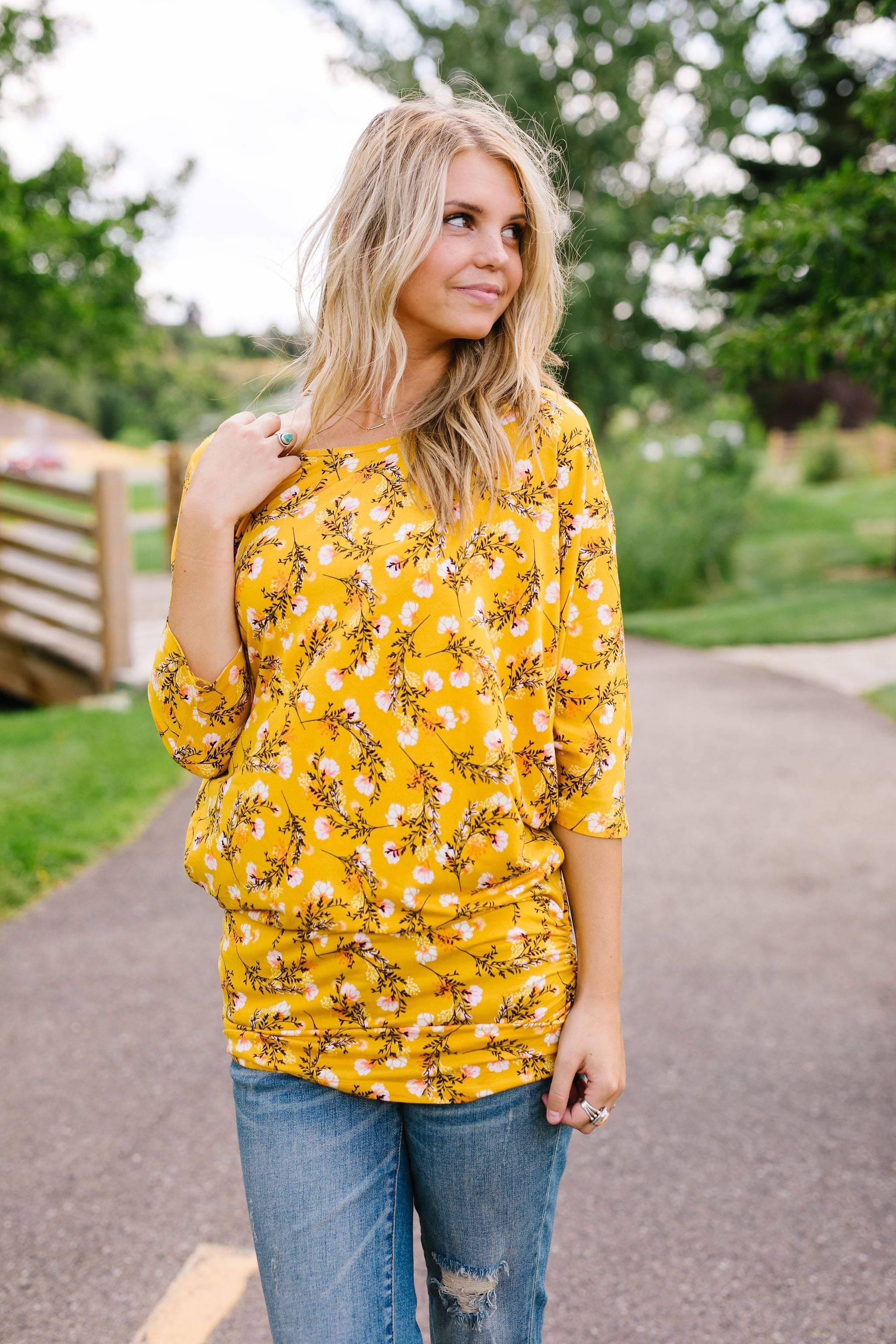 Honeysuckle Shirred Tunic