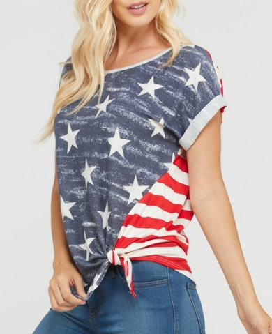 Stars + Stripes Knot Top