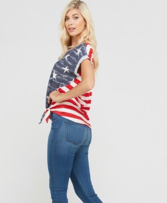 Stars + Stripes Knot Top