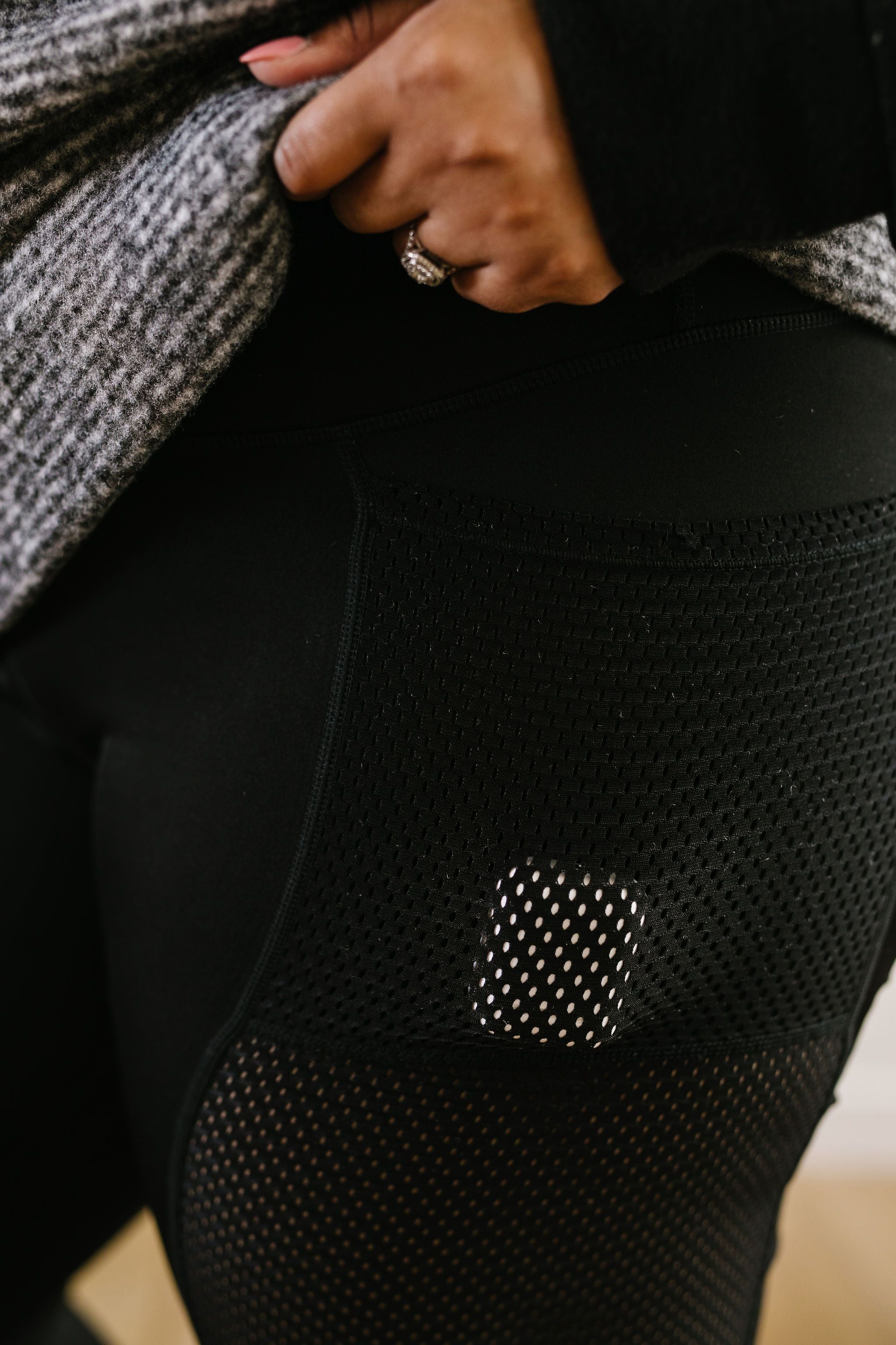 Fishnet Panel Athletic Leggings