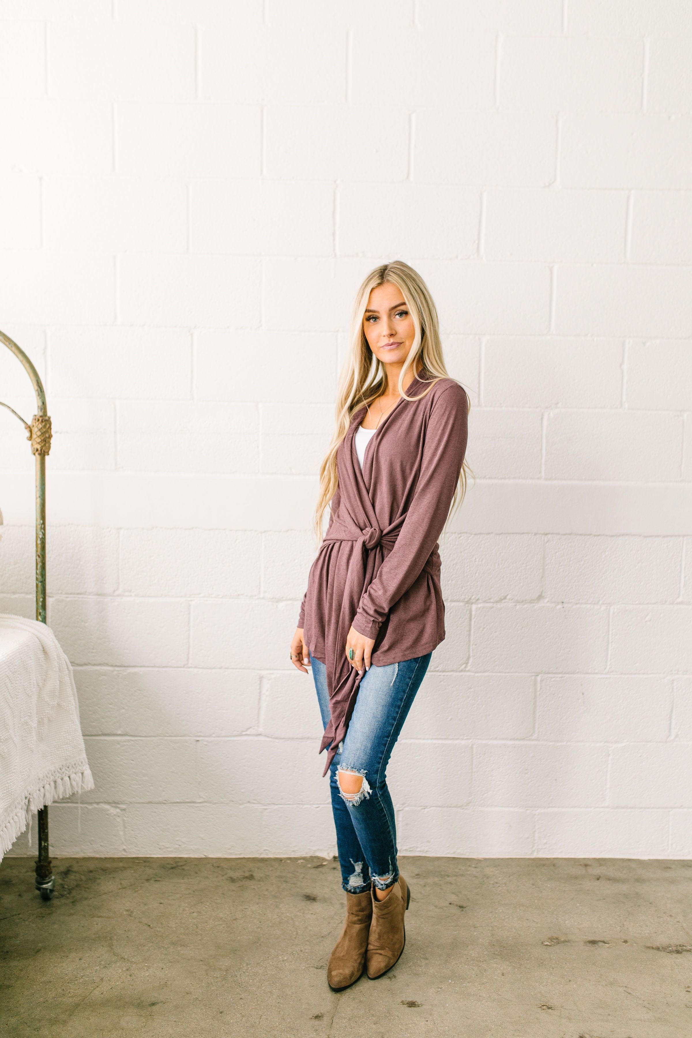 It's A Wrap Top In Plum - ALL SALES FINAL