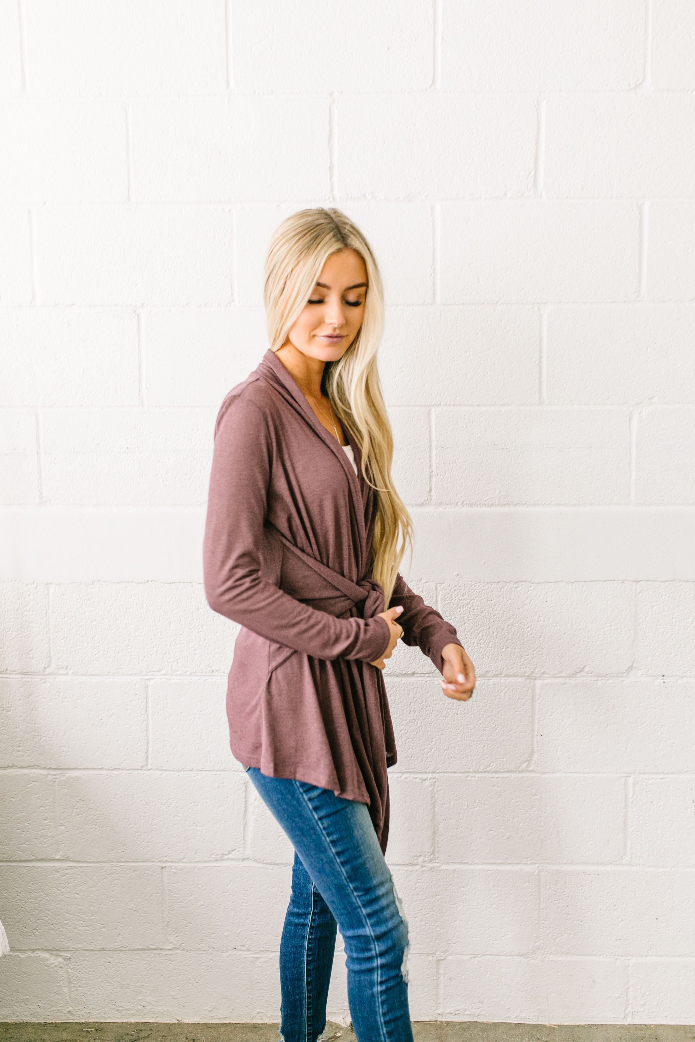 It's A Wrap Top In Plum - ALL SALES FINAL