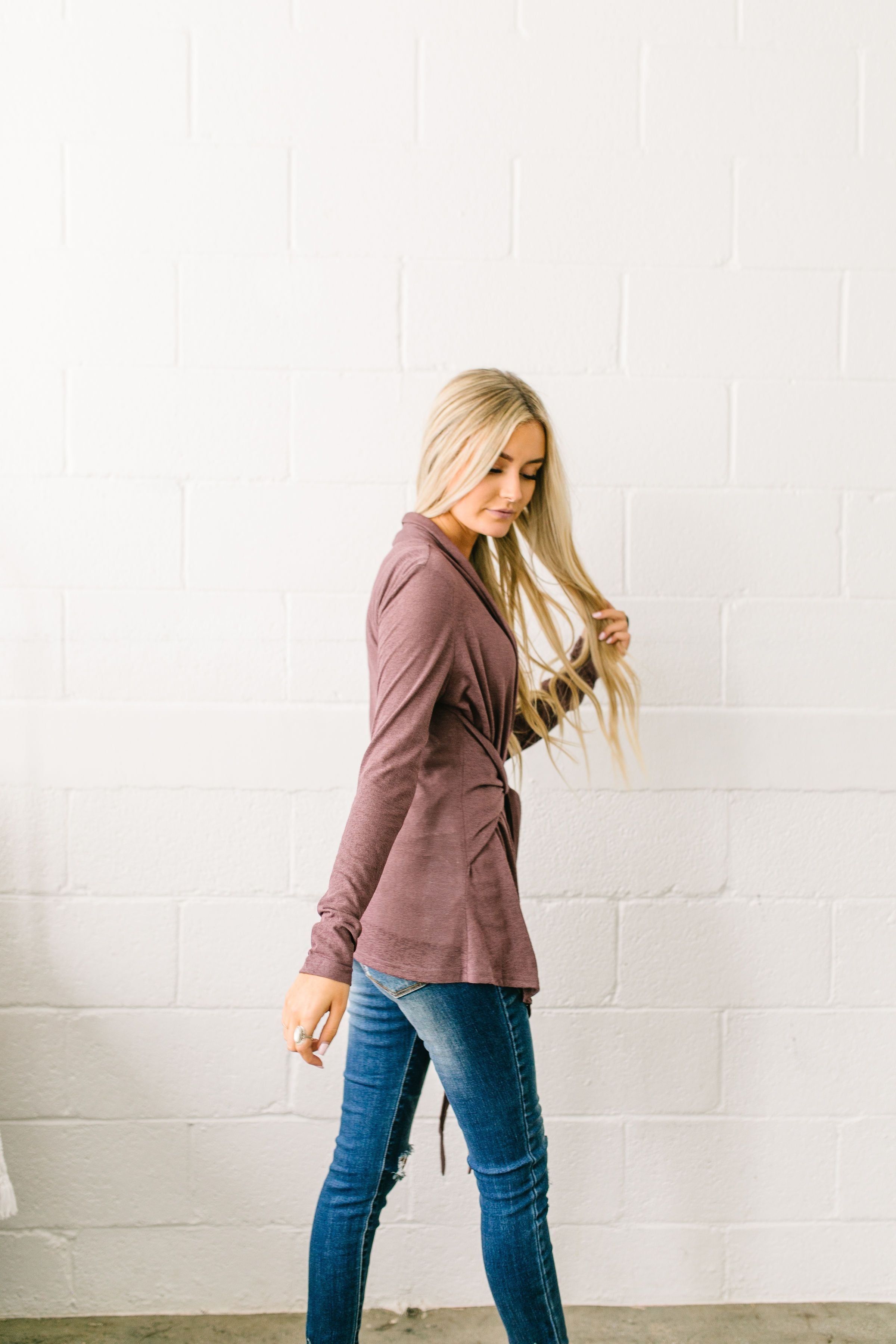 It's A Wrap Top In Plum - ALL SALES FINAL