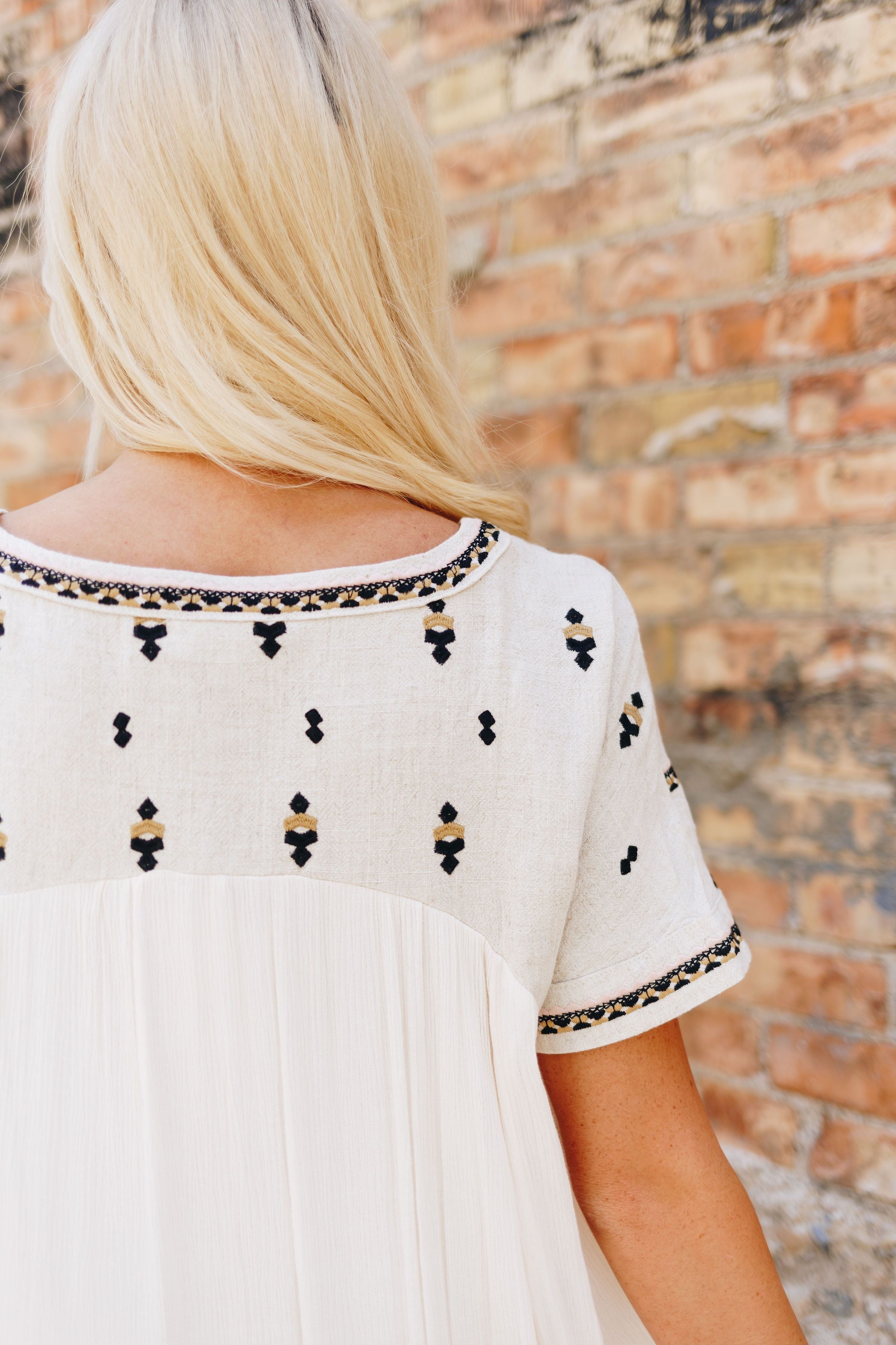 Ivory Elegance Embroidered Midi Dress