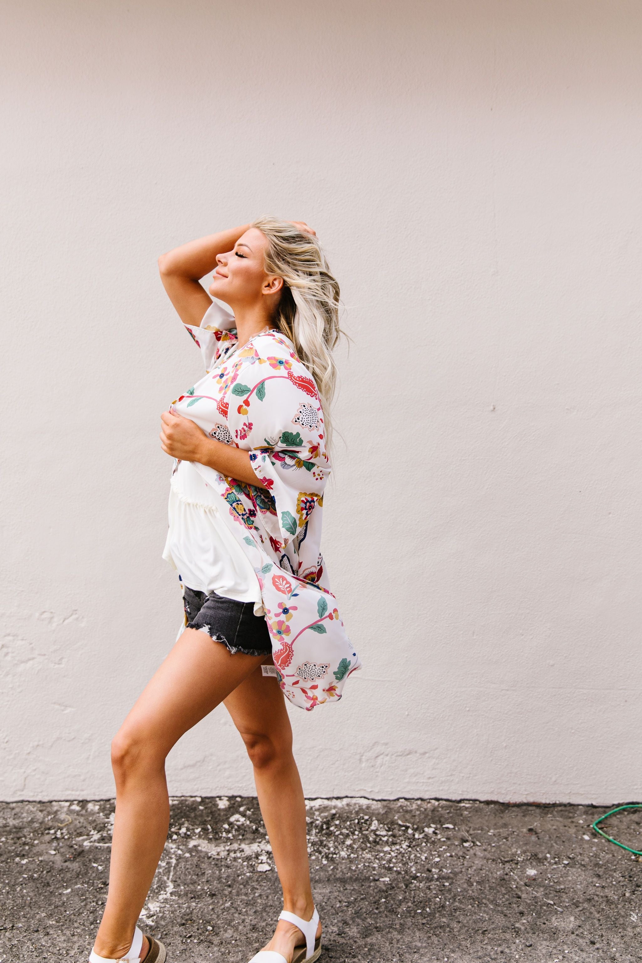 Ivory Floral Fantasy Kimono