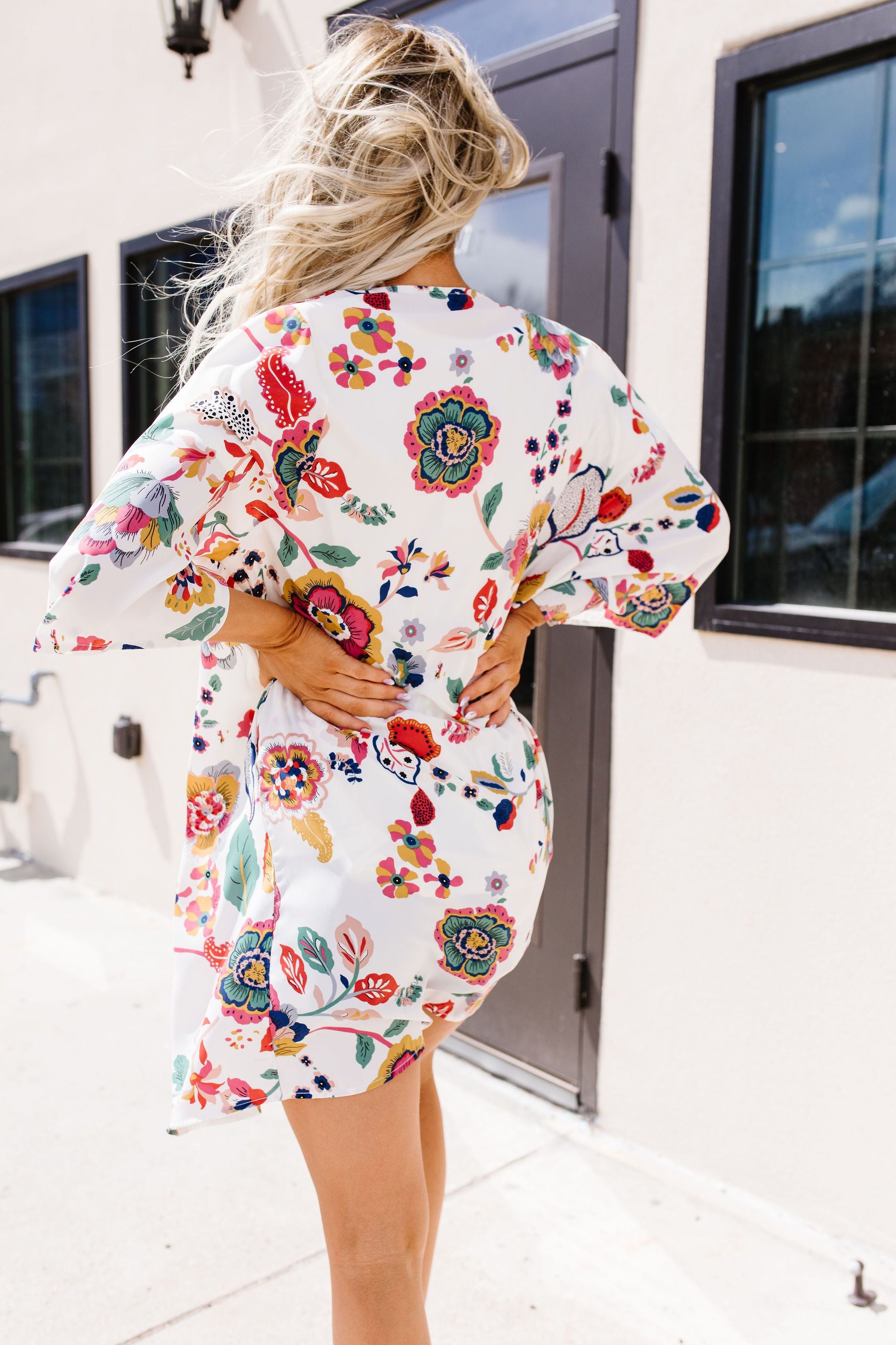 Ivory Floral Fantasy Kimono