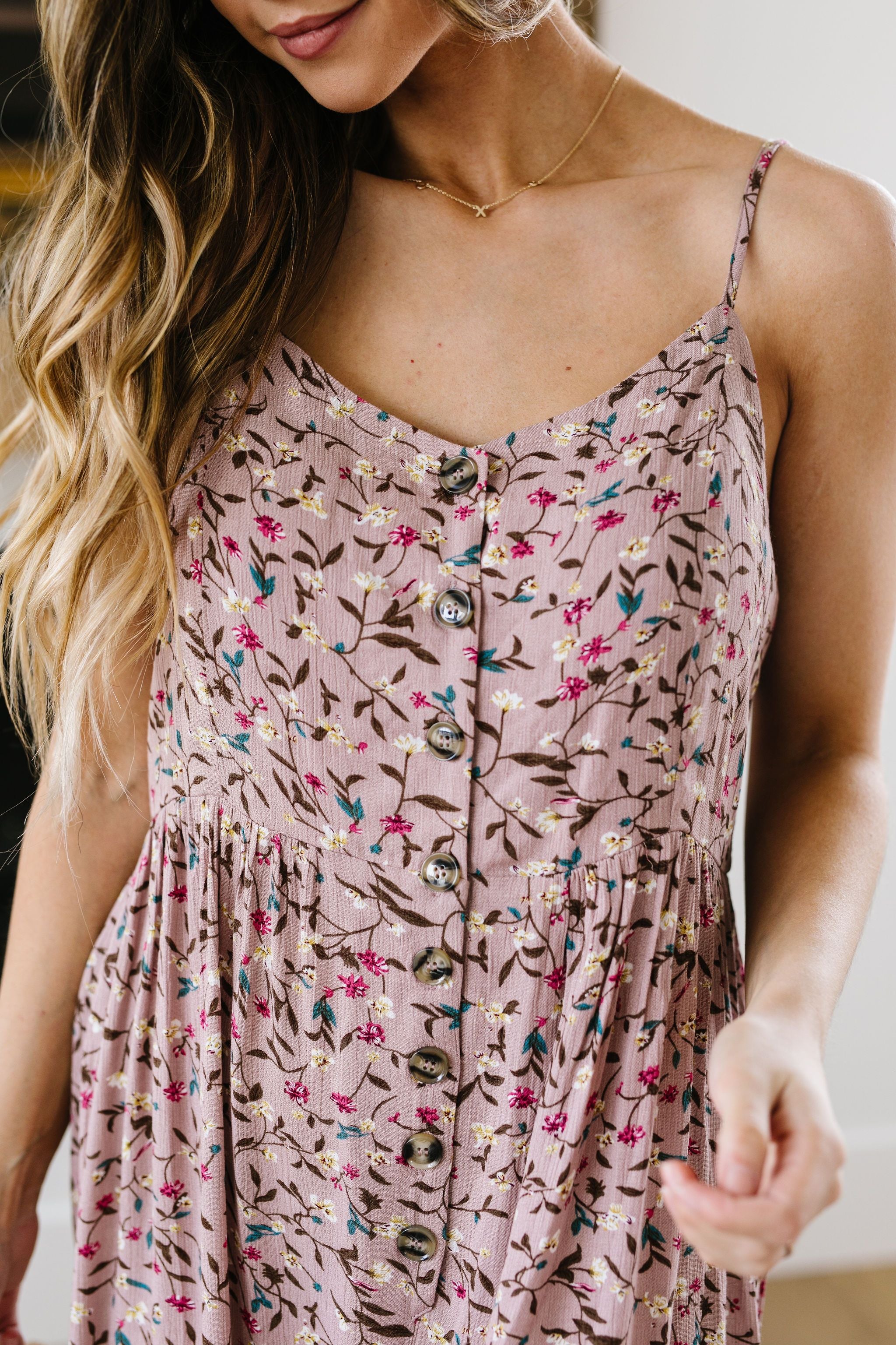 Julia Floral Jumper In Dusty Rose