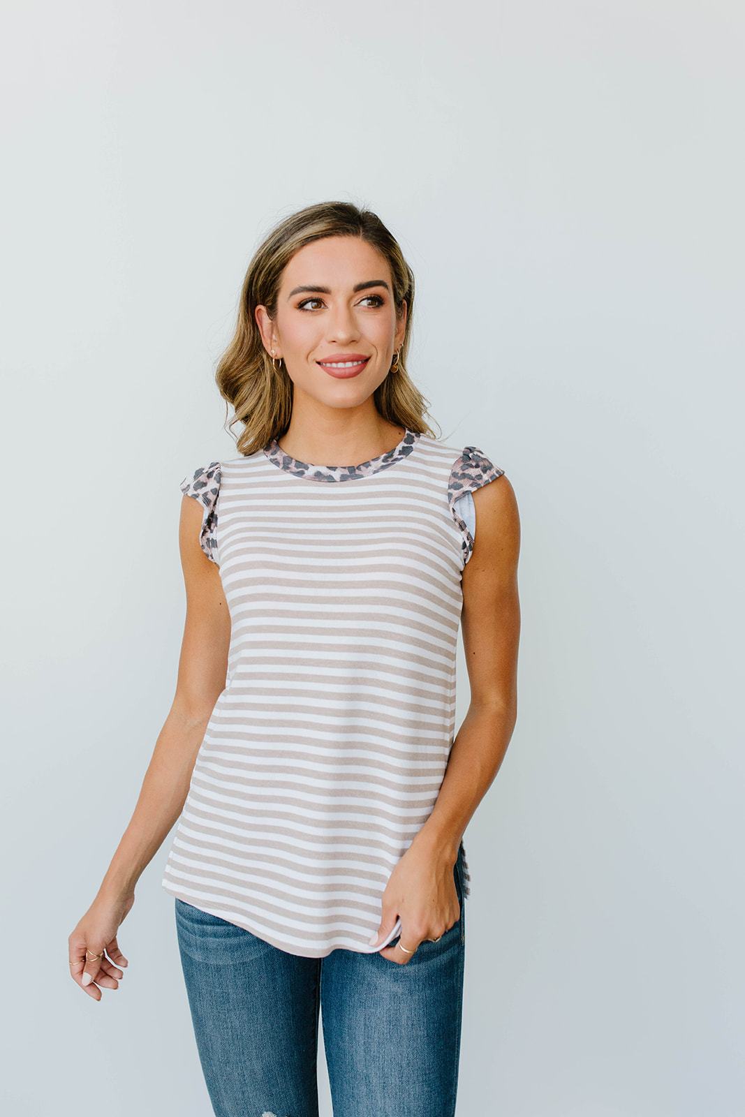 Just A Bit Of Leopard Striped Top