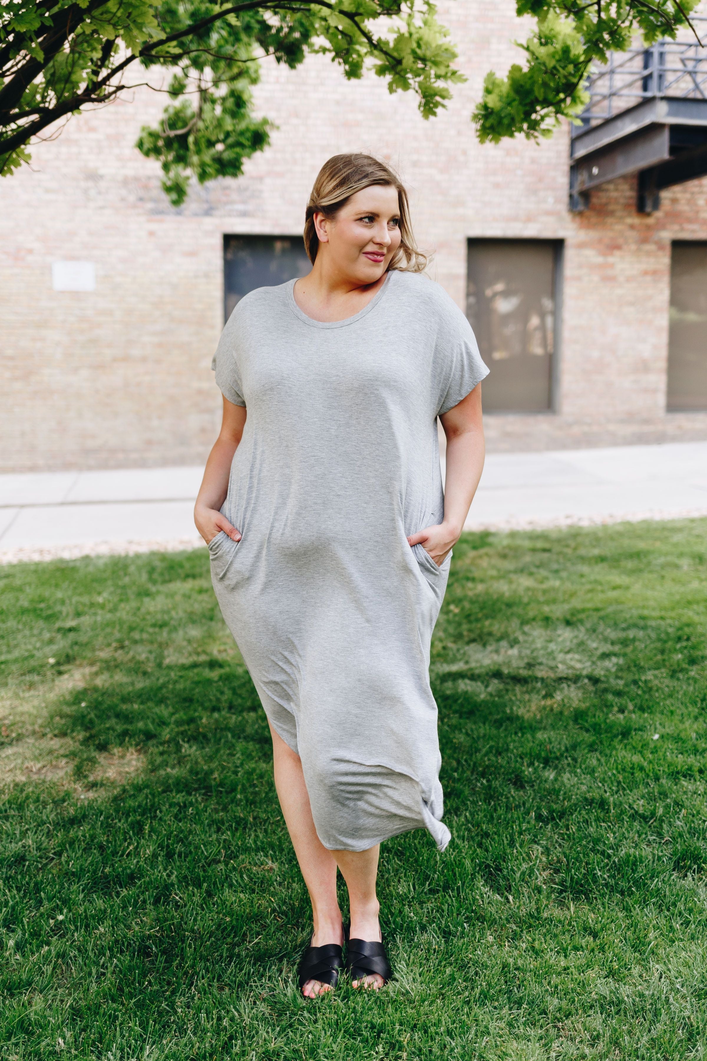 Keep Your Cool Dress In Heather Gray