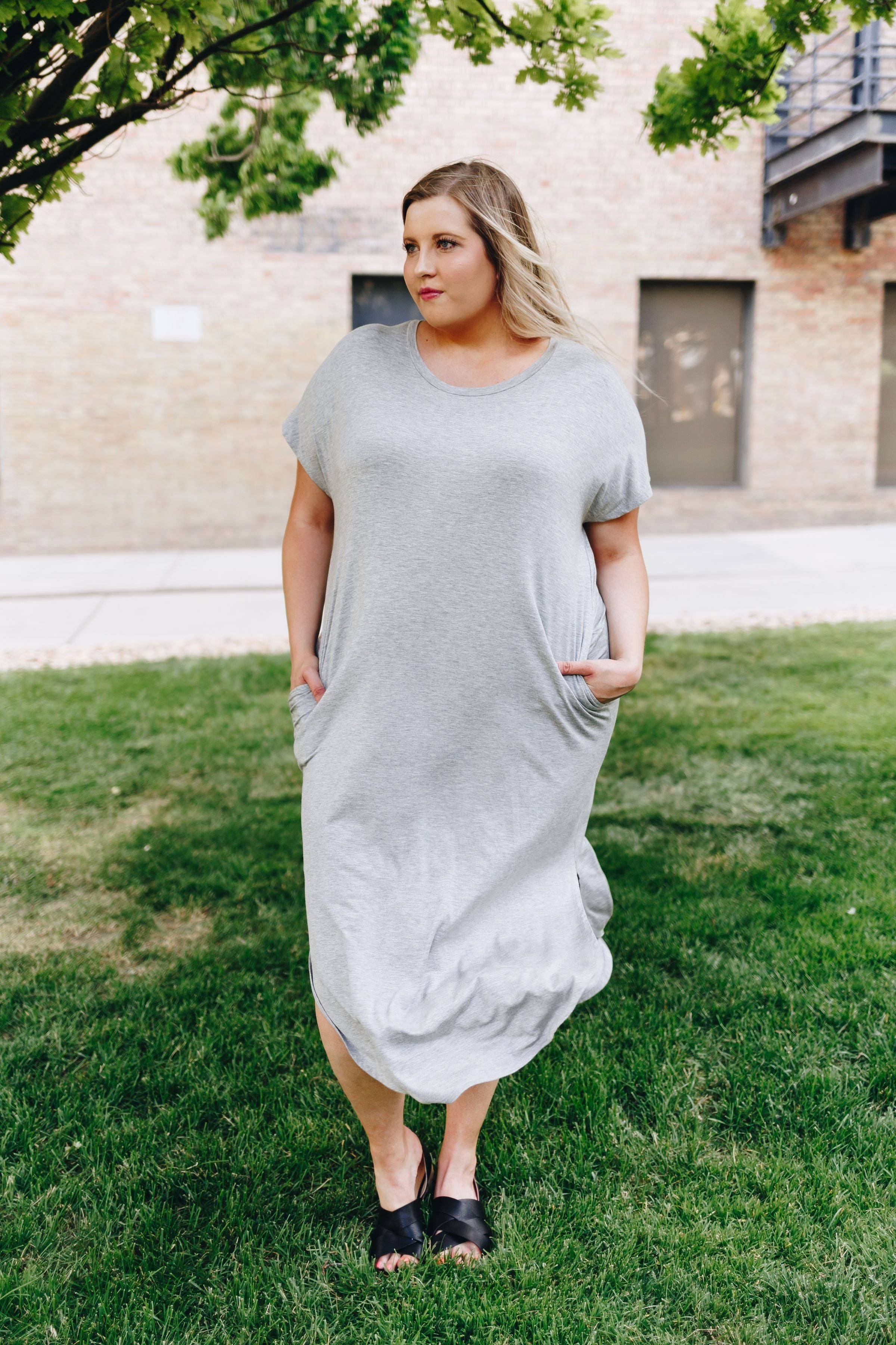 Keep Your Cool Dress In Heather Gray