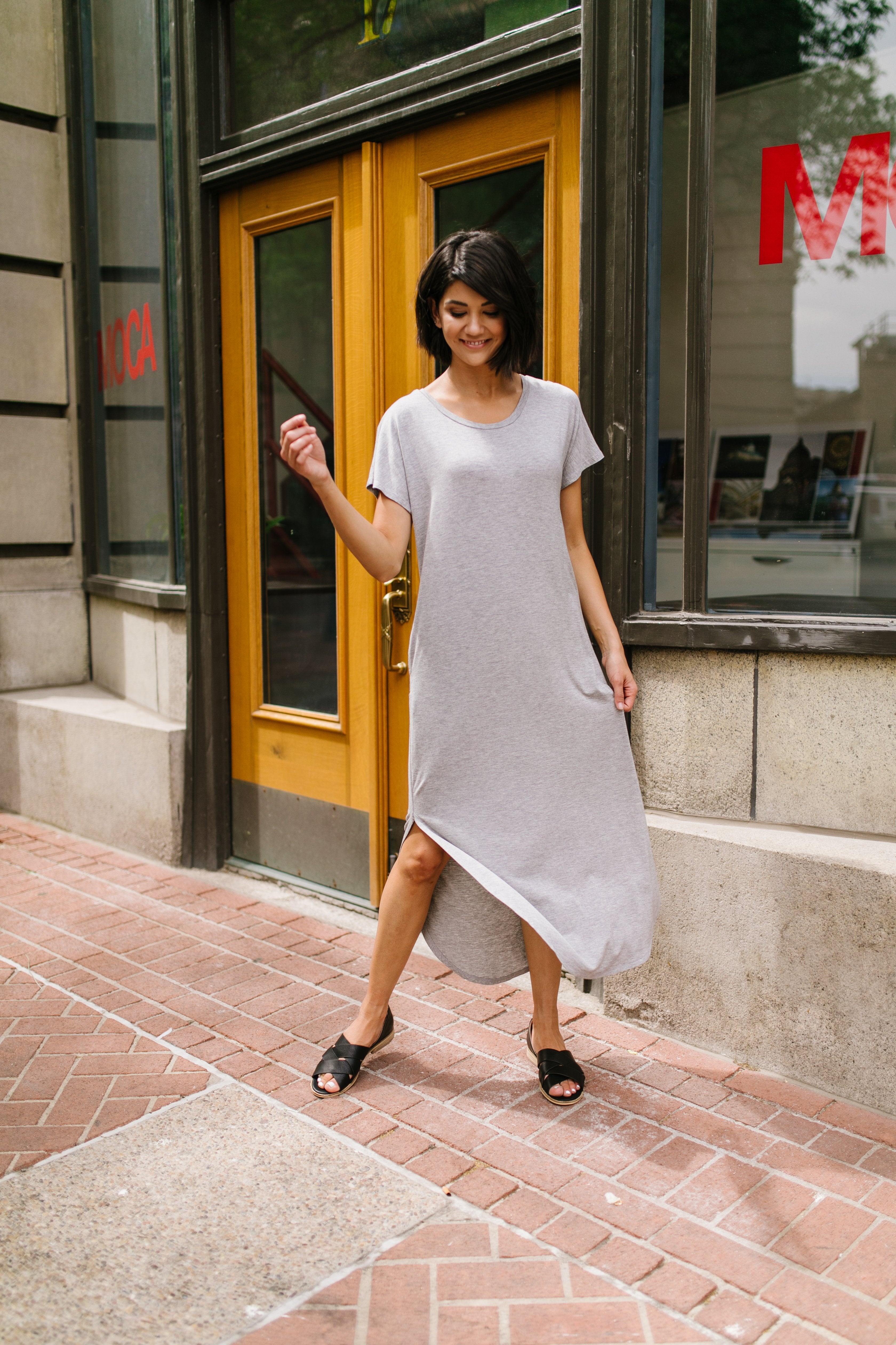 Keep Your Cool Dress In Heather Gray