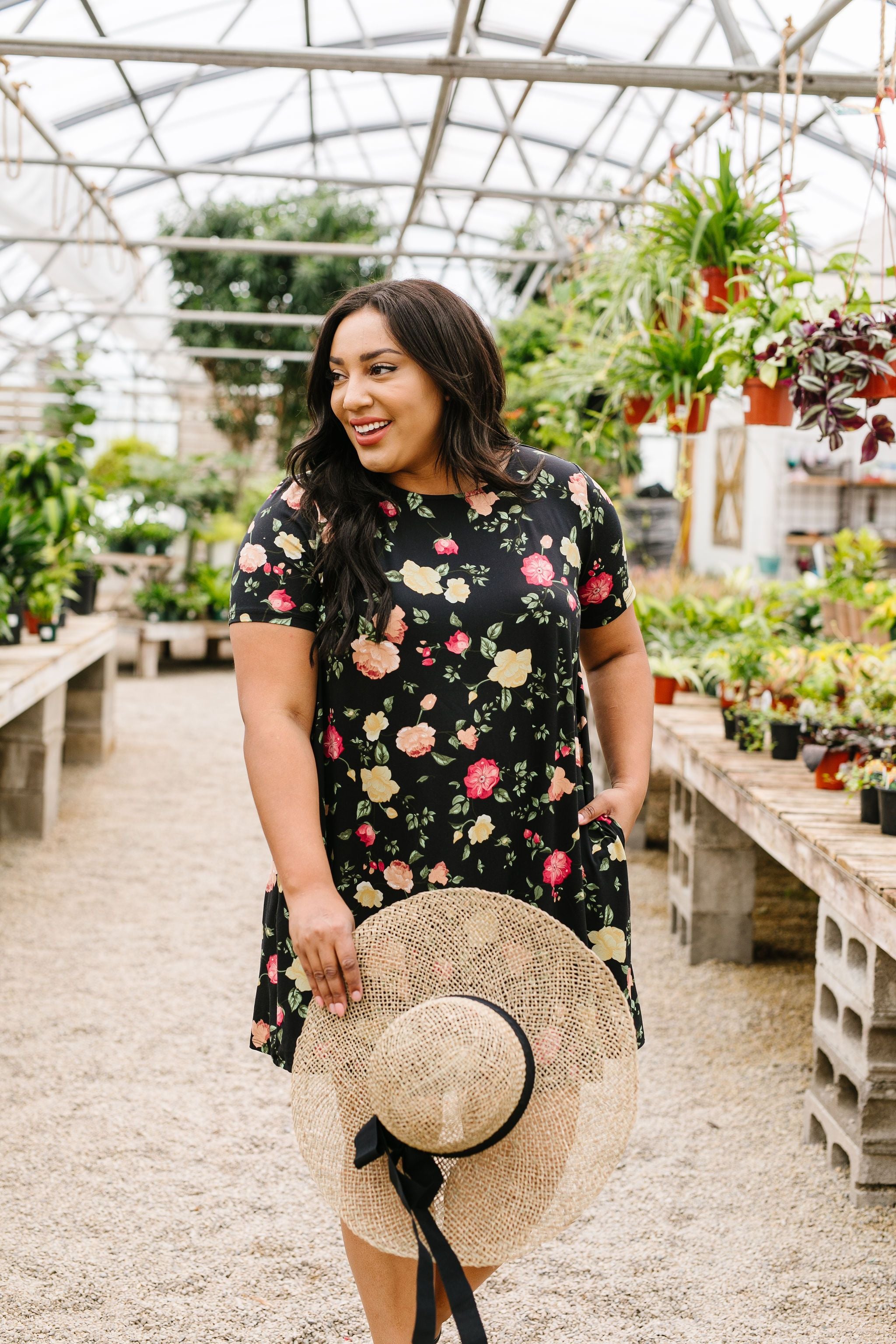 Black Garden T-Shirt Dress