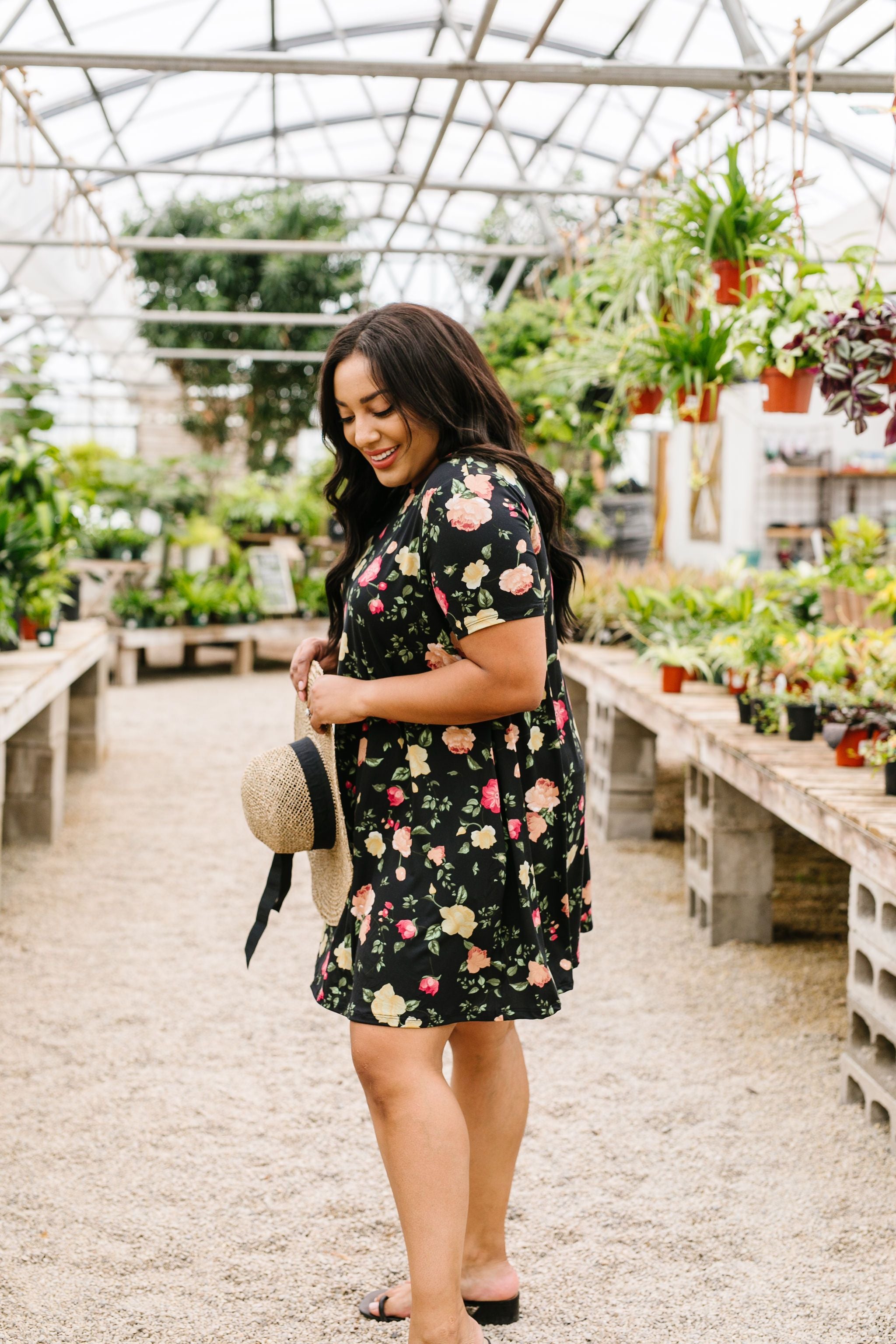 Black Garden T-Shirt Dress