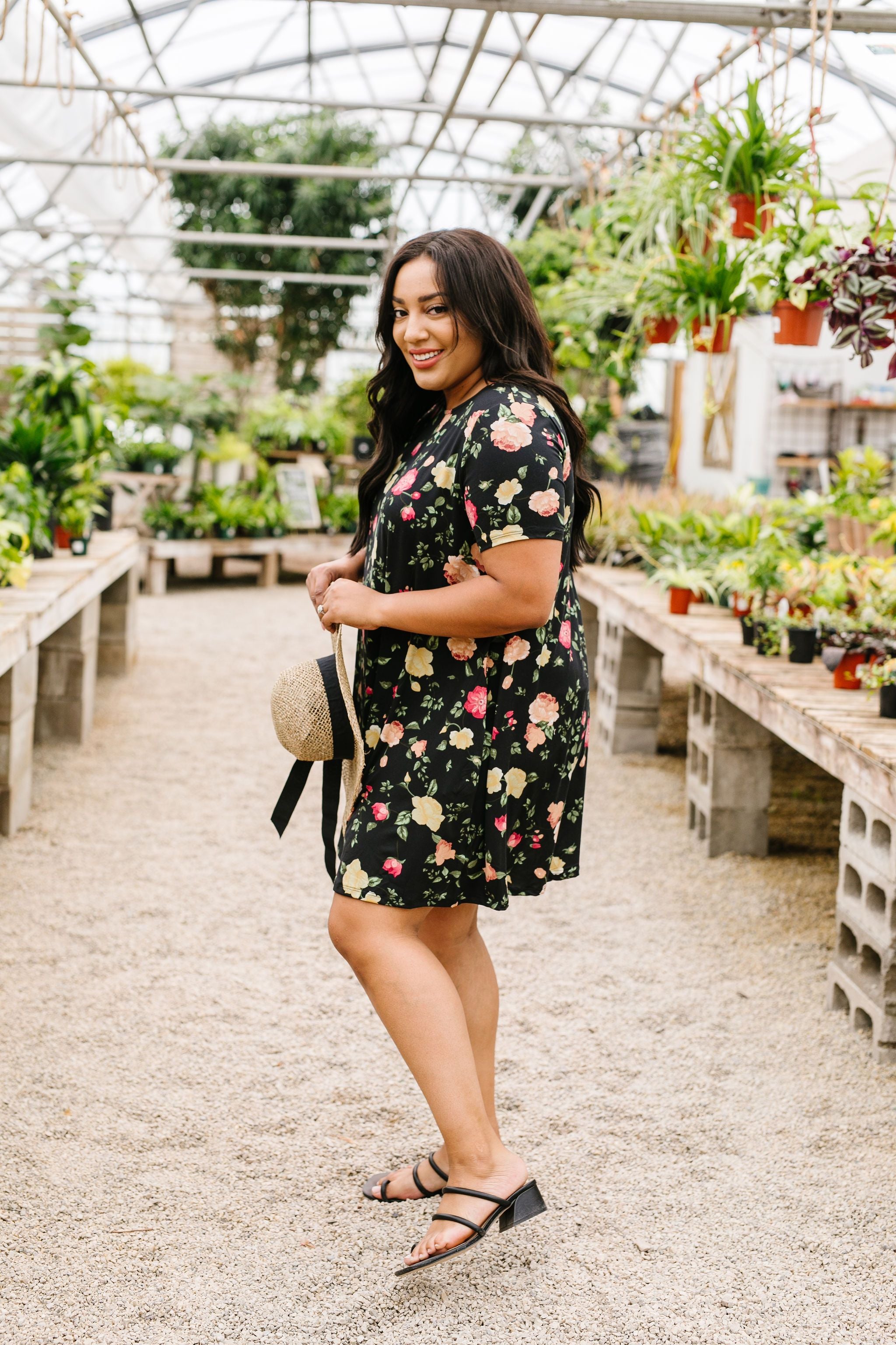 Black Garden T-Shirt Dress