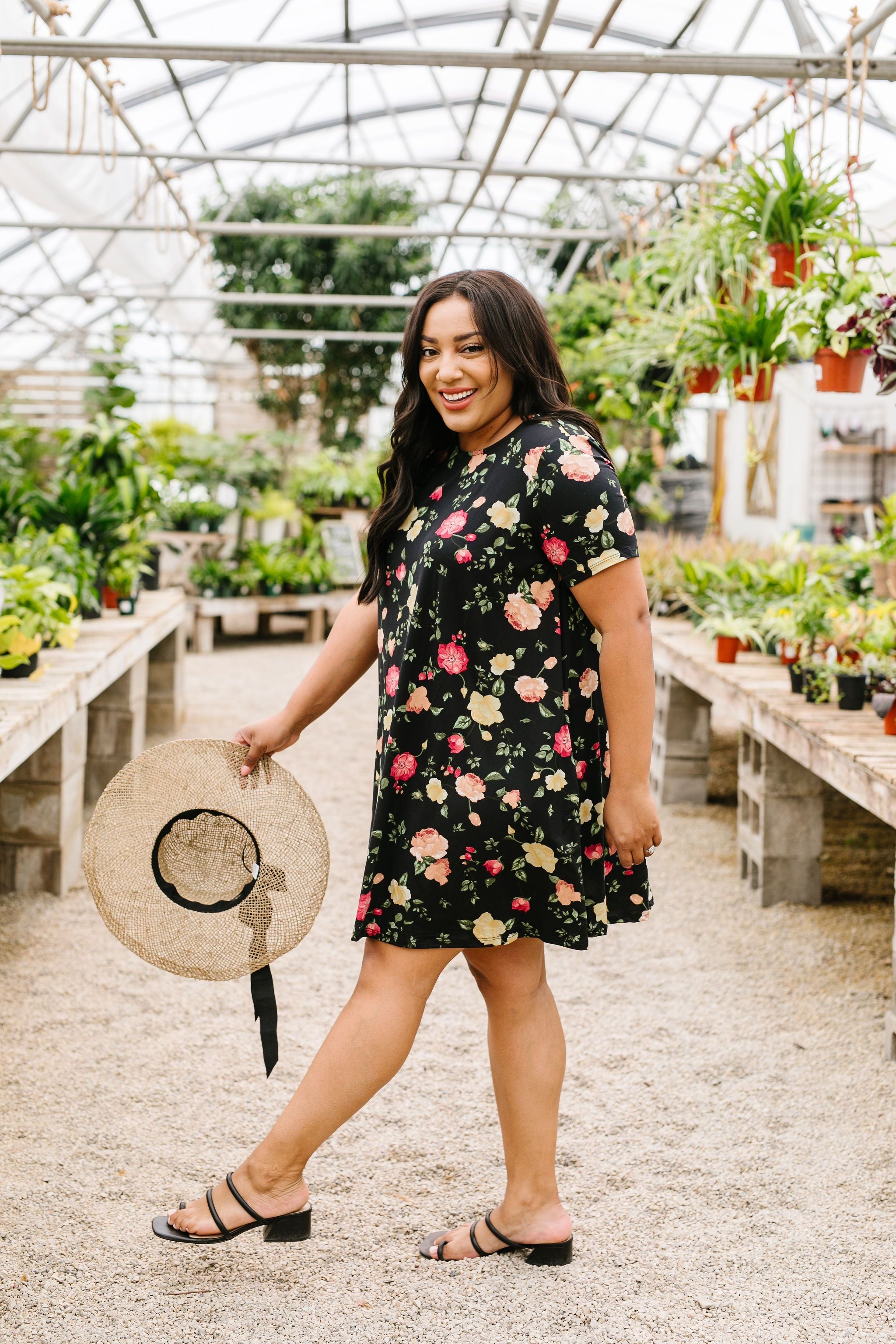 Black Garden T-Shirt Dress