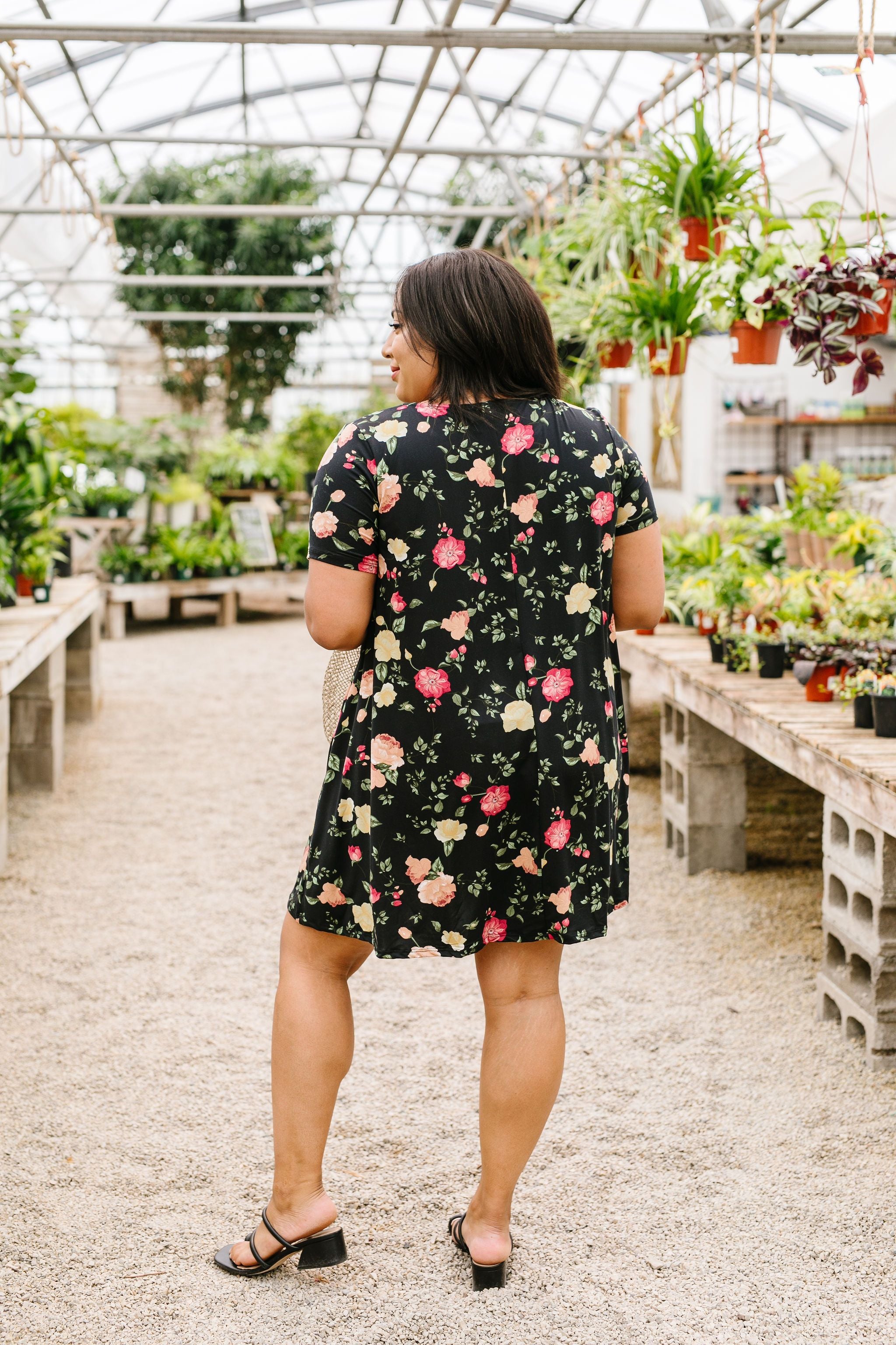 Black Garden T-Shirt Dress