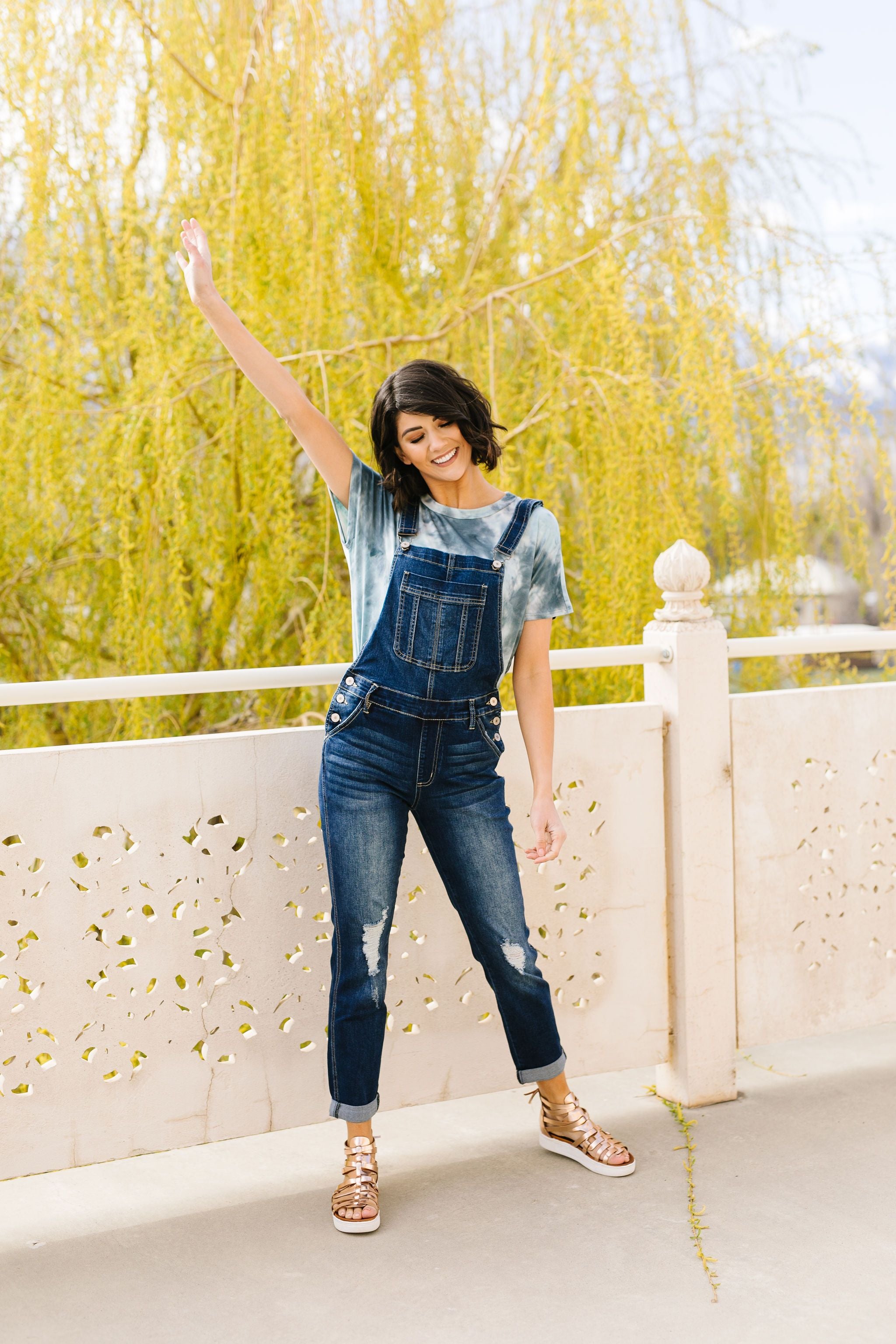 Slate Blue Love You Tie Dye Top