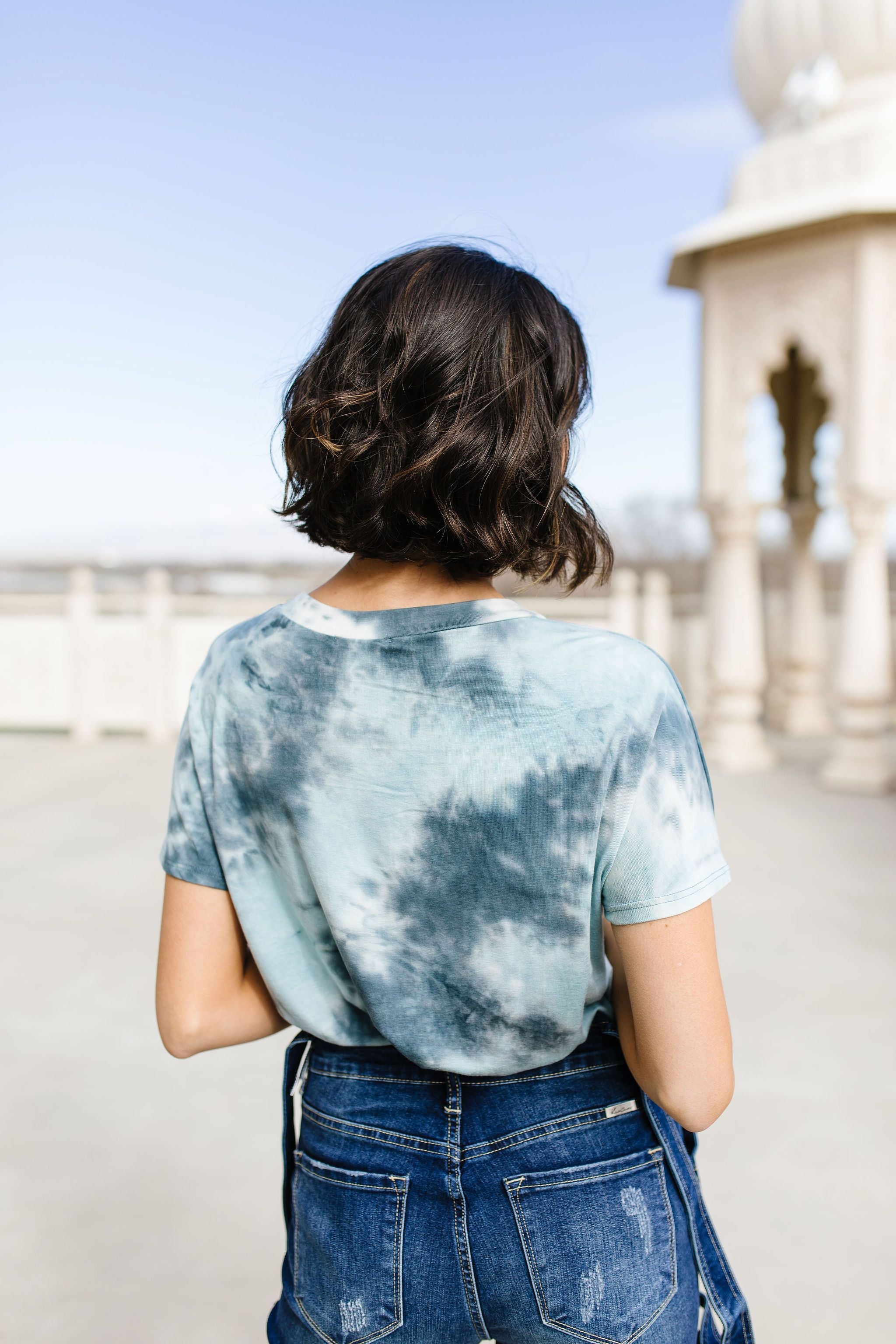 Slate Blue Love You Tie Dye Top