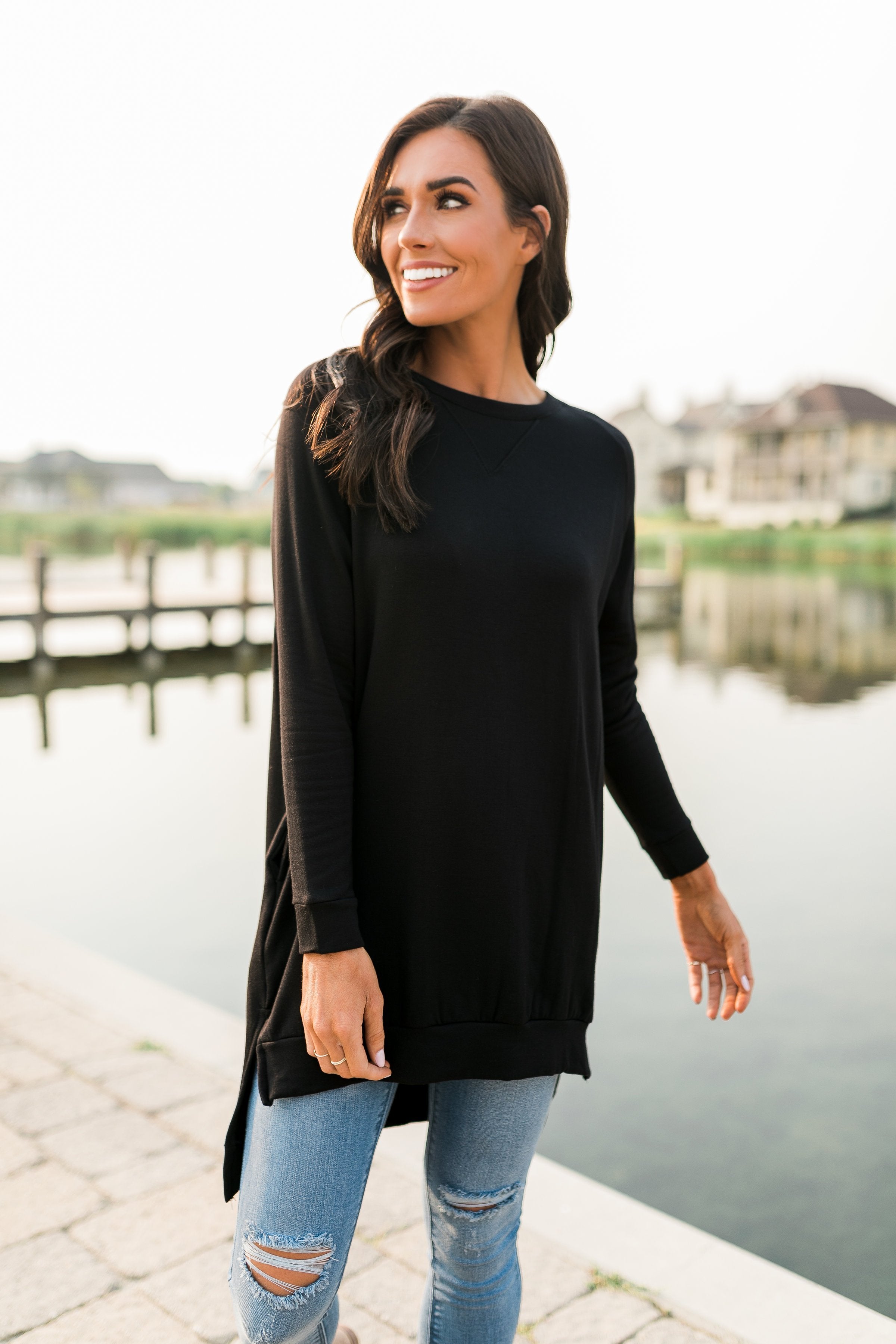 Lazy Day Tunic In Black