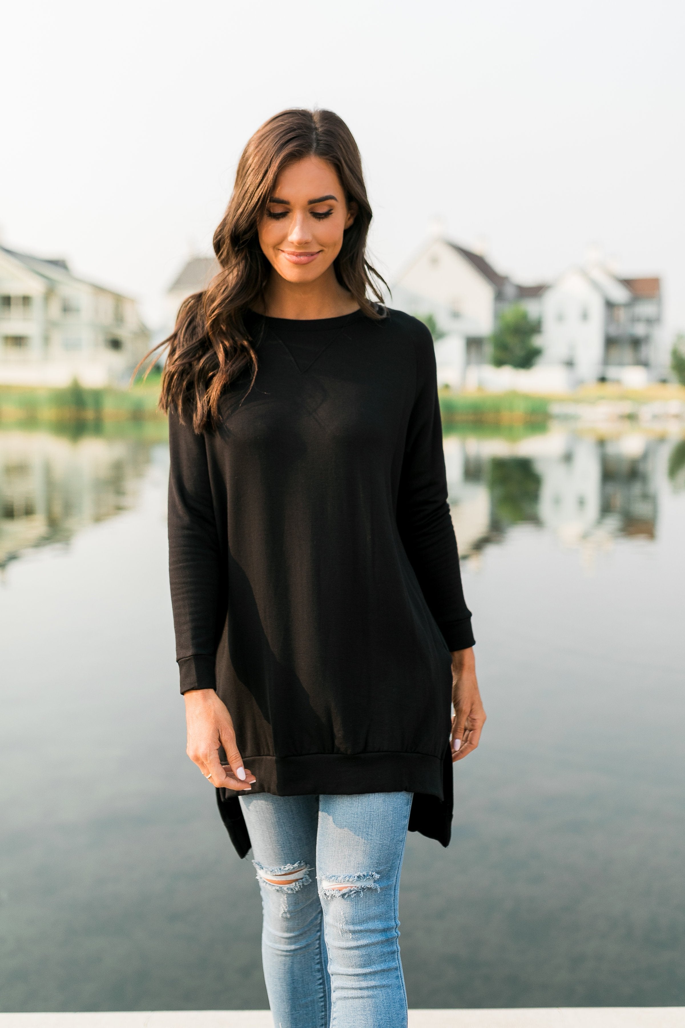 Lazy Day Tunic In Black