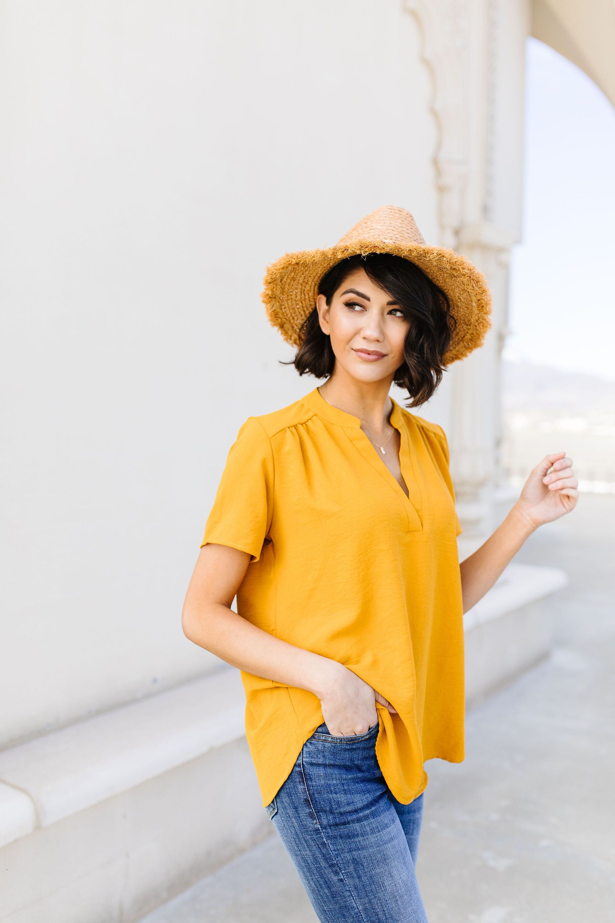 Elegant Mustard Blouse