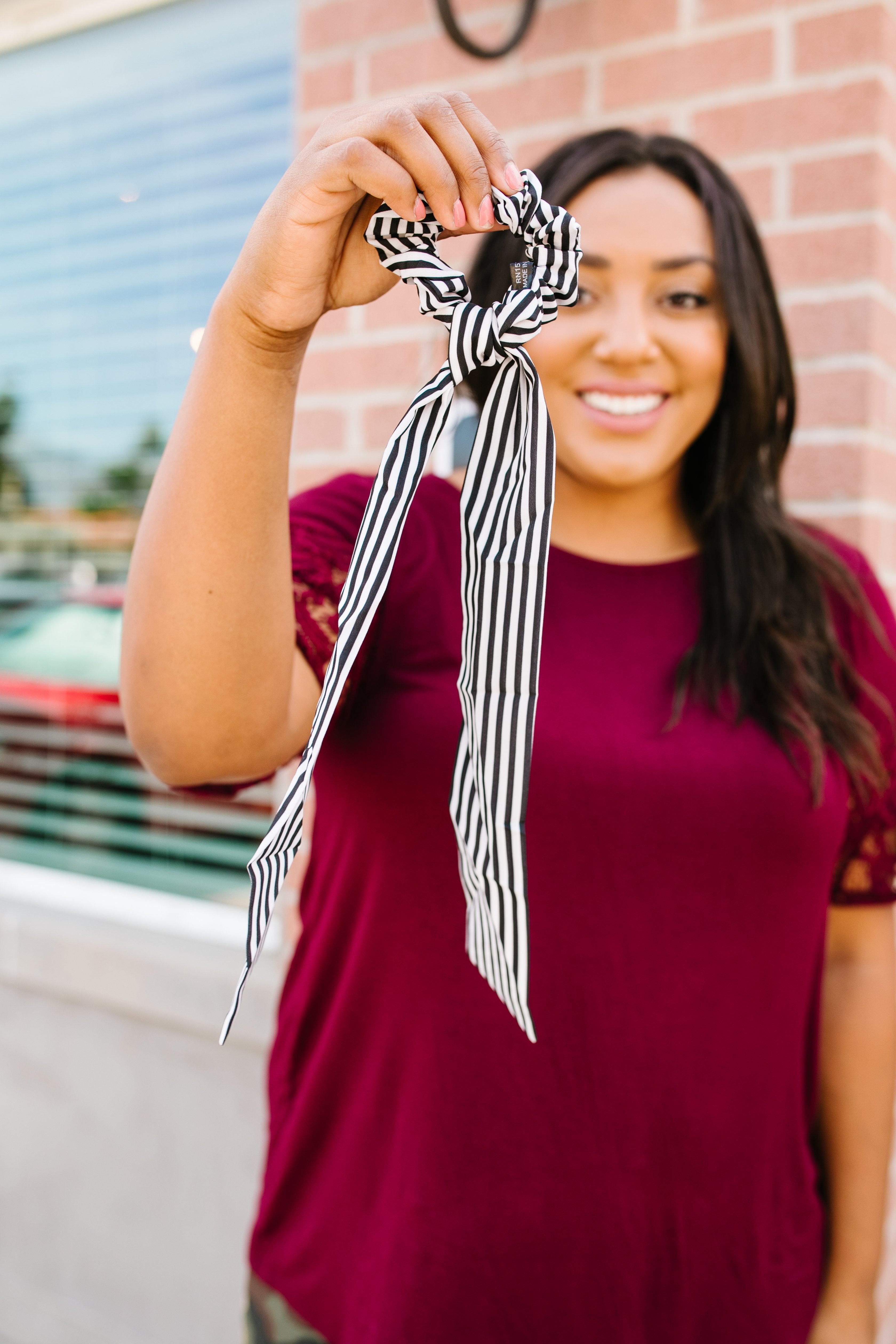 Long Striped Tying Scrunchie