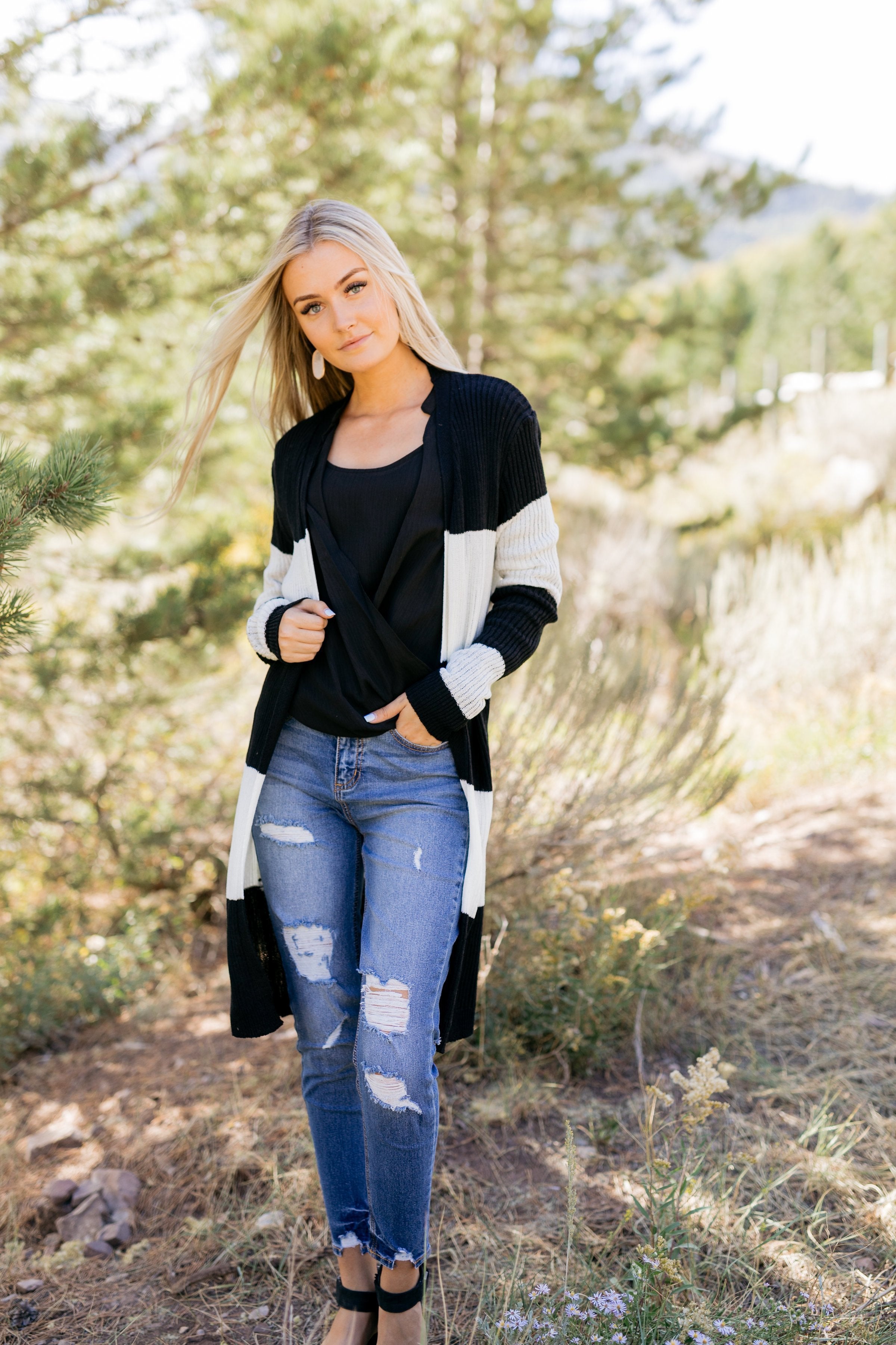 Look To The Cardigan In Black + White