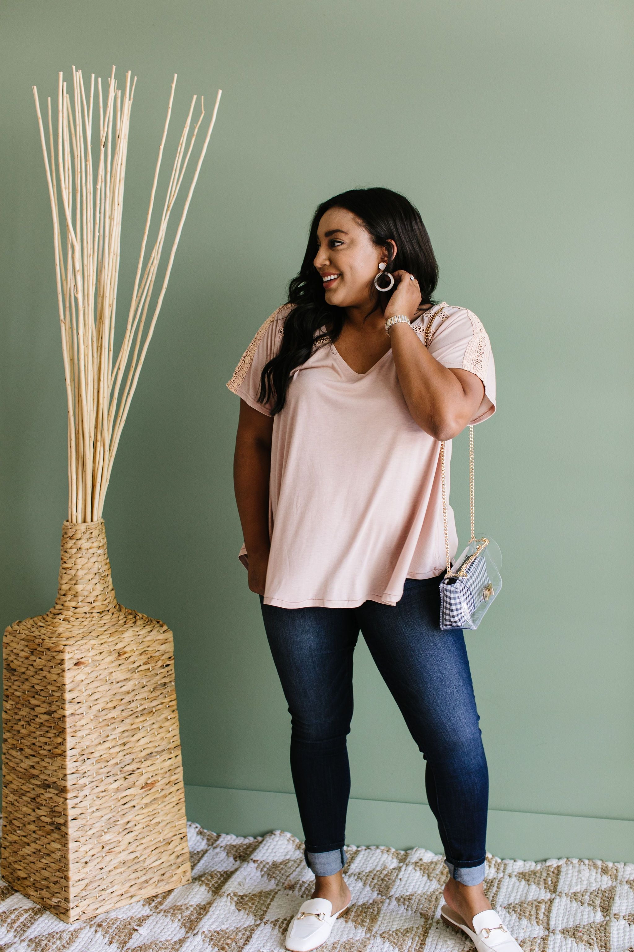 Love The Lace Top In Blush