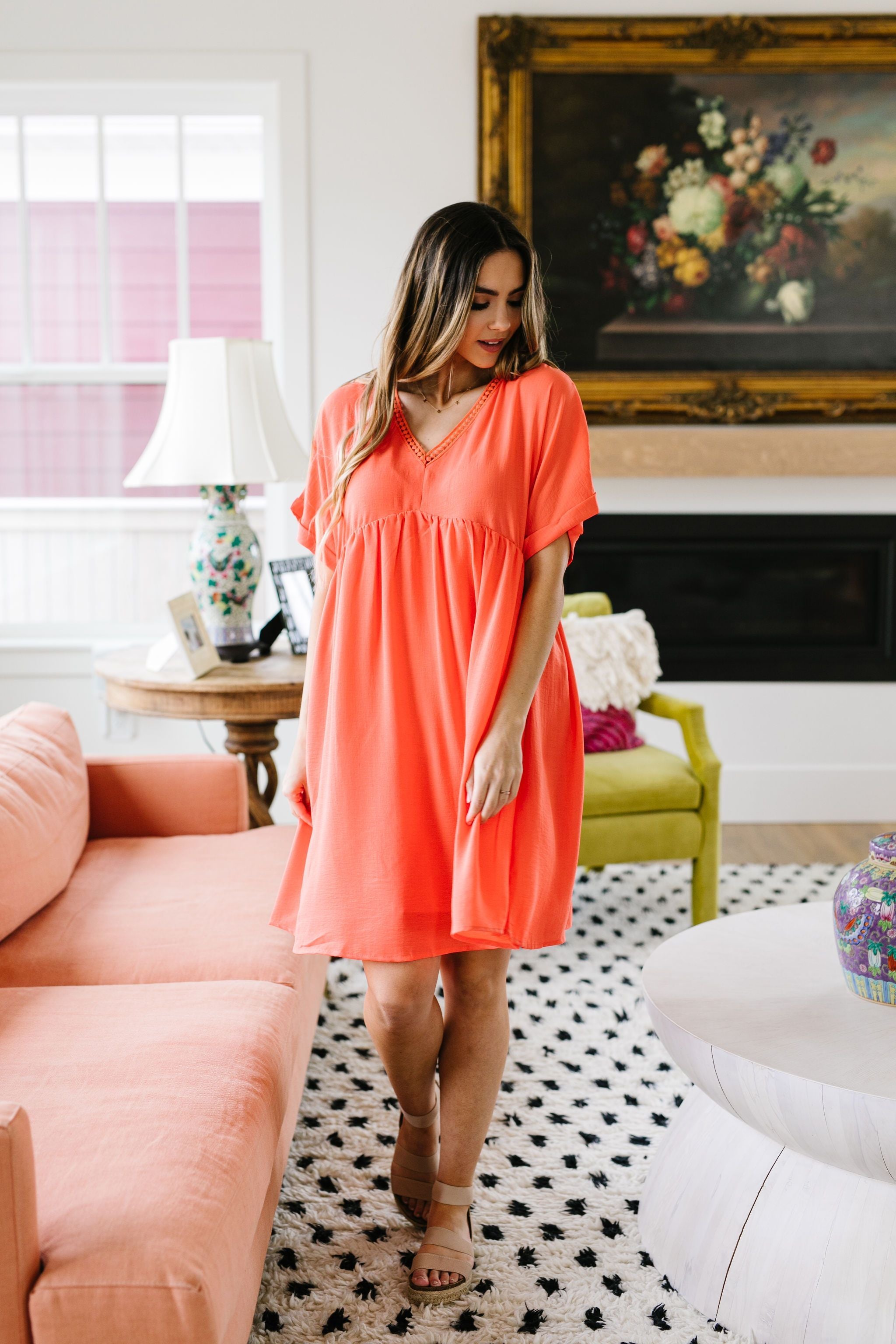 Lovely Little Dress In Orange