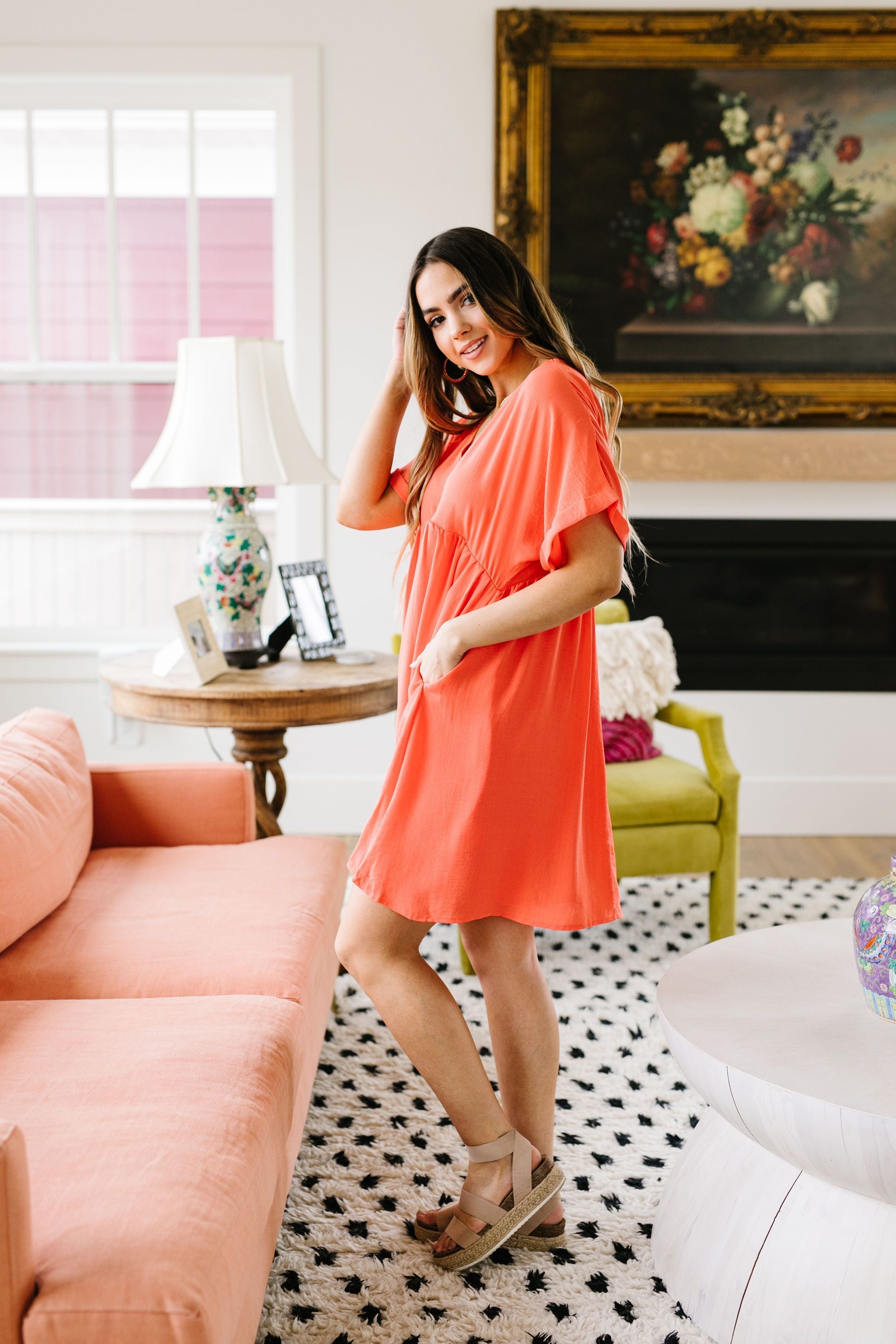 Lovely Little Dress In Orange