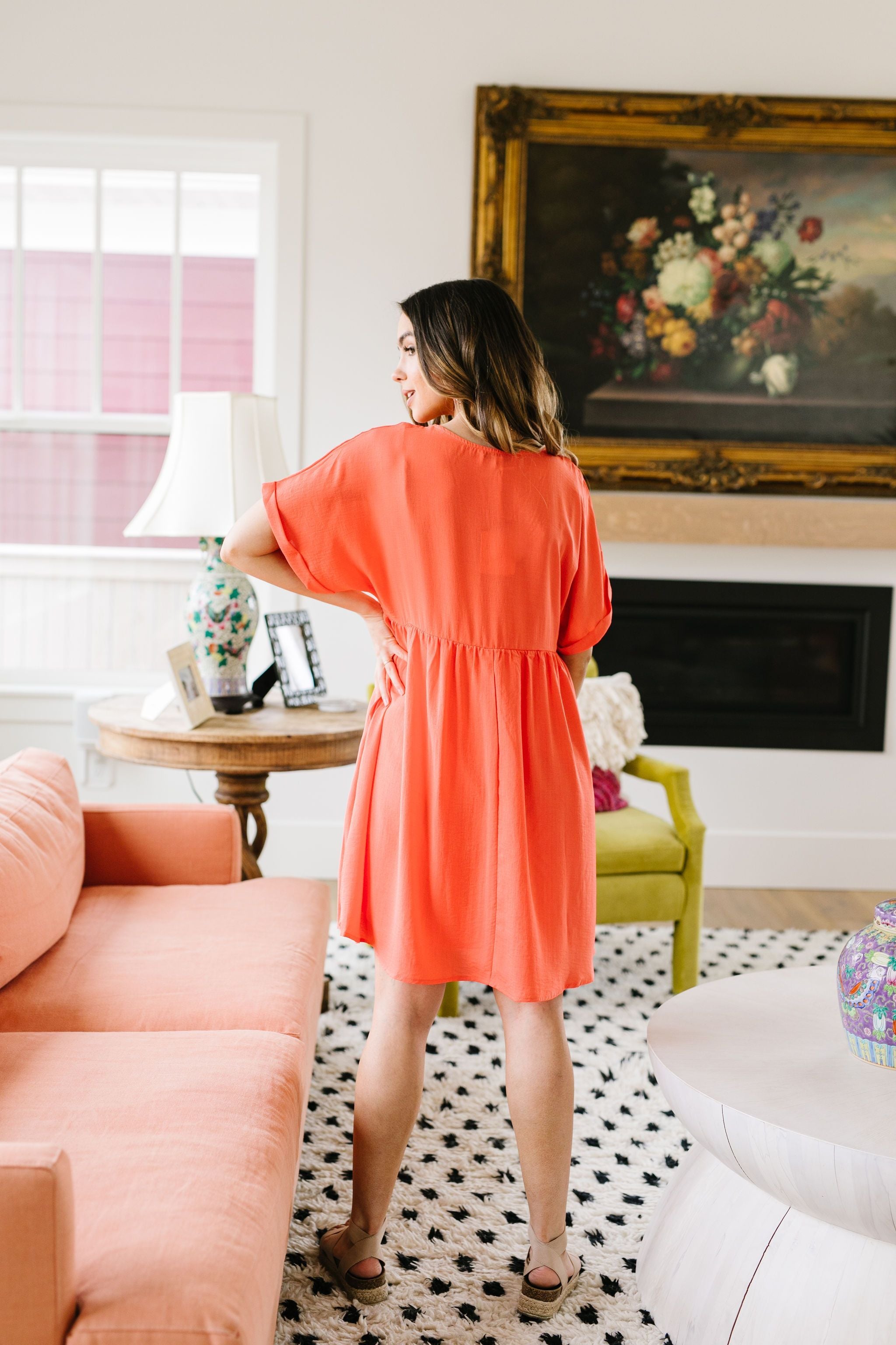 Lovely Little Dress In Orange