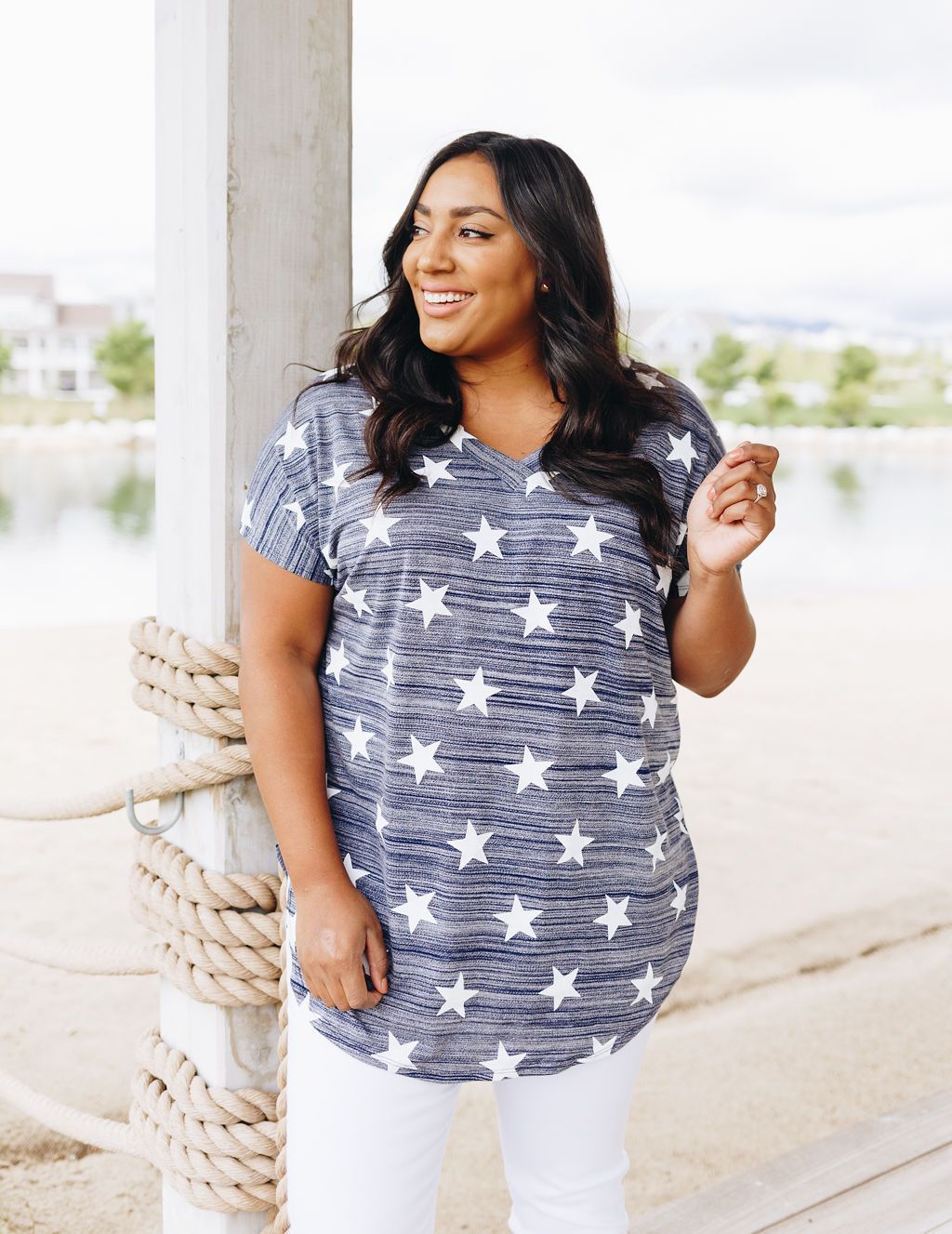 Lucky Stars V-Neck Tee