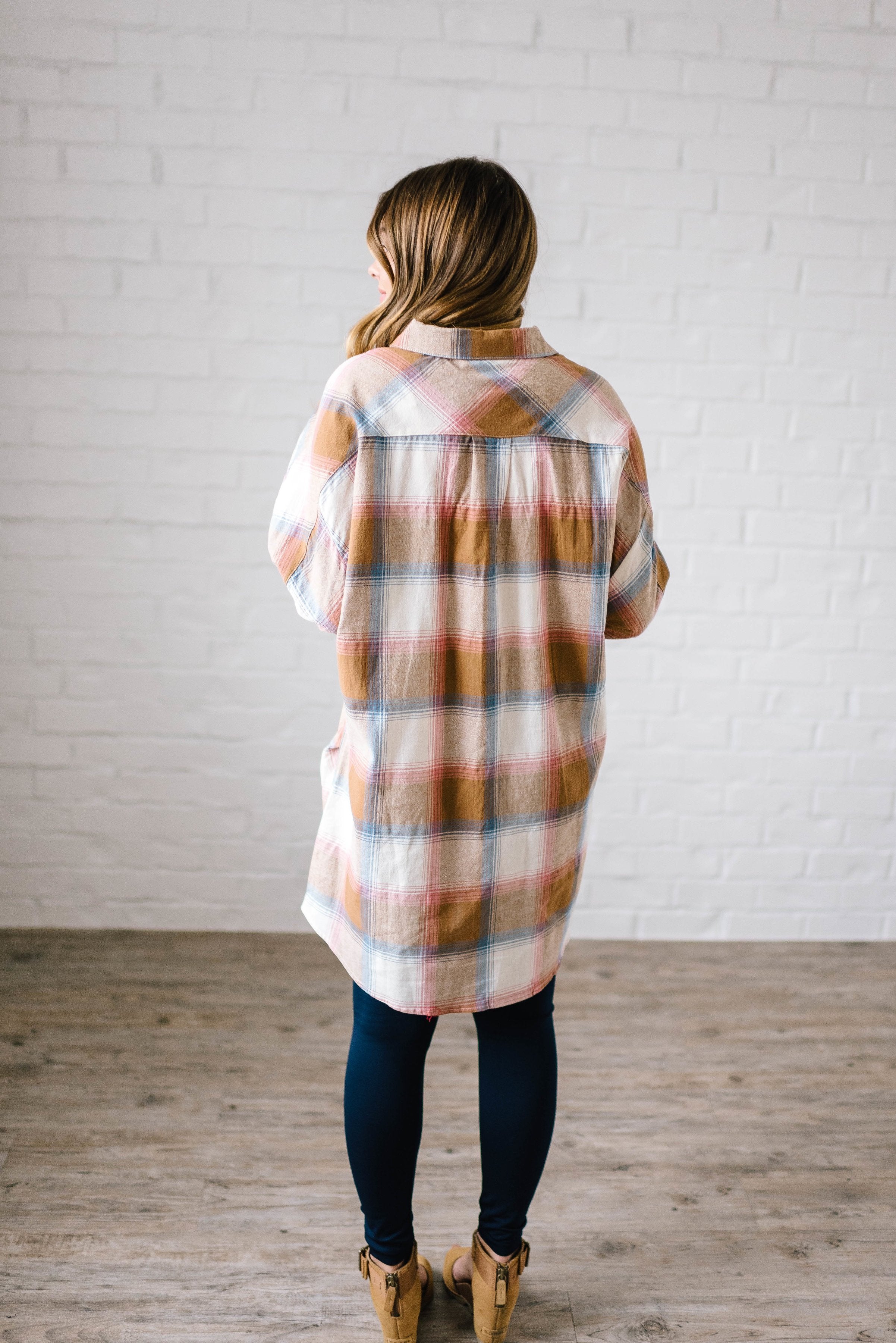 Mad About Plaid Tunic in Camel