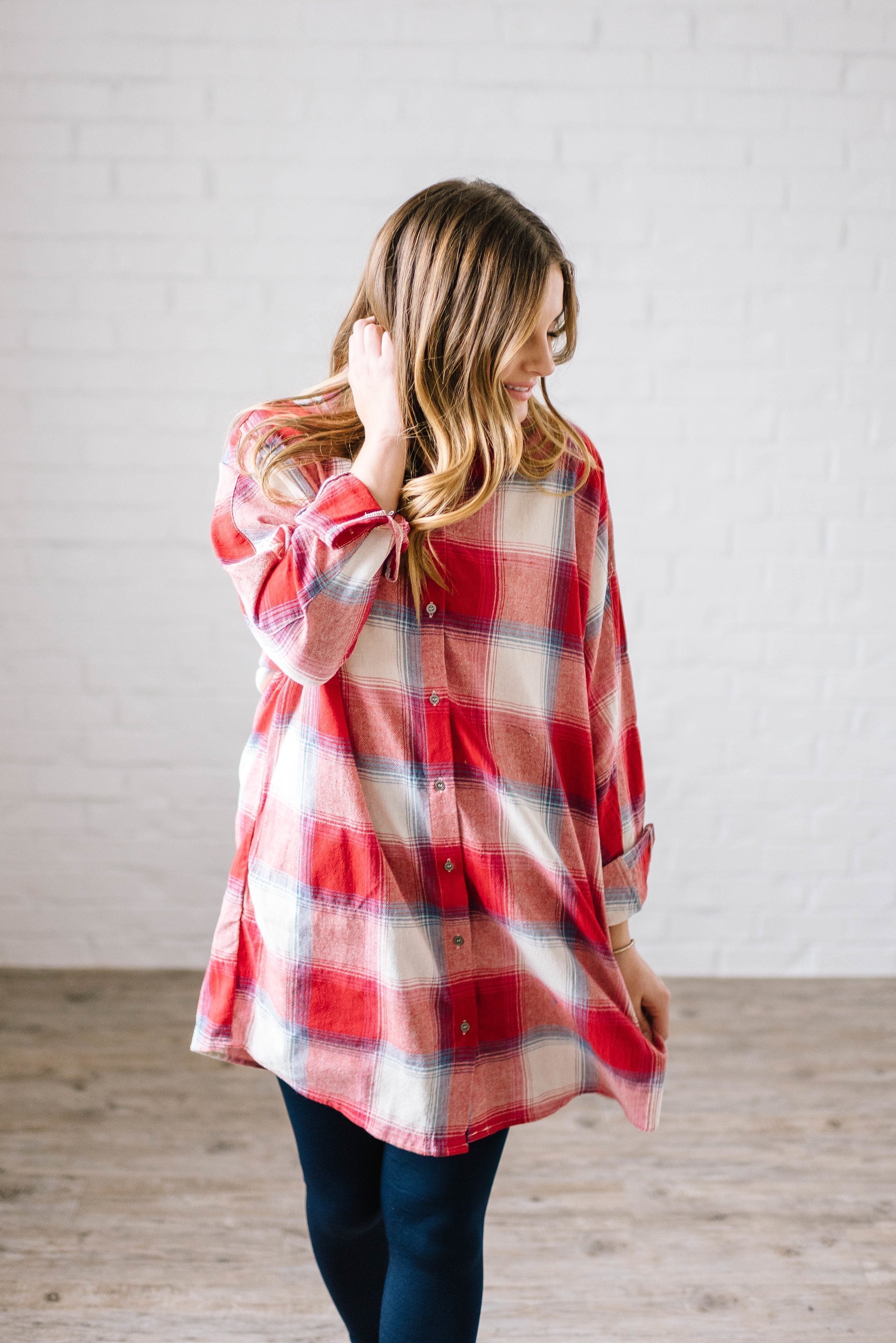 Mad About Plaid Tunic in Red