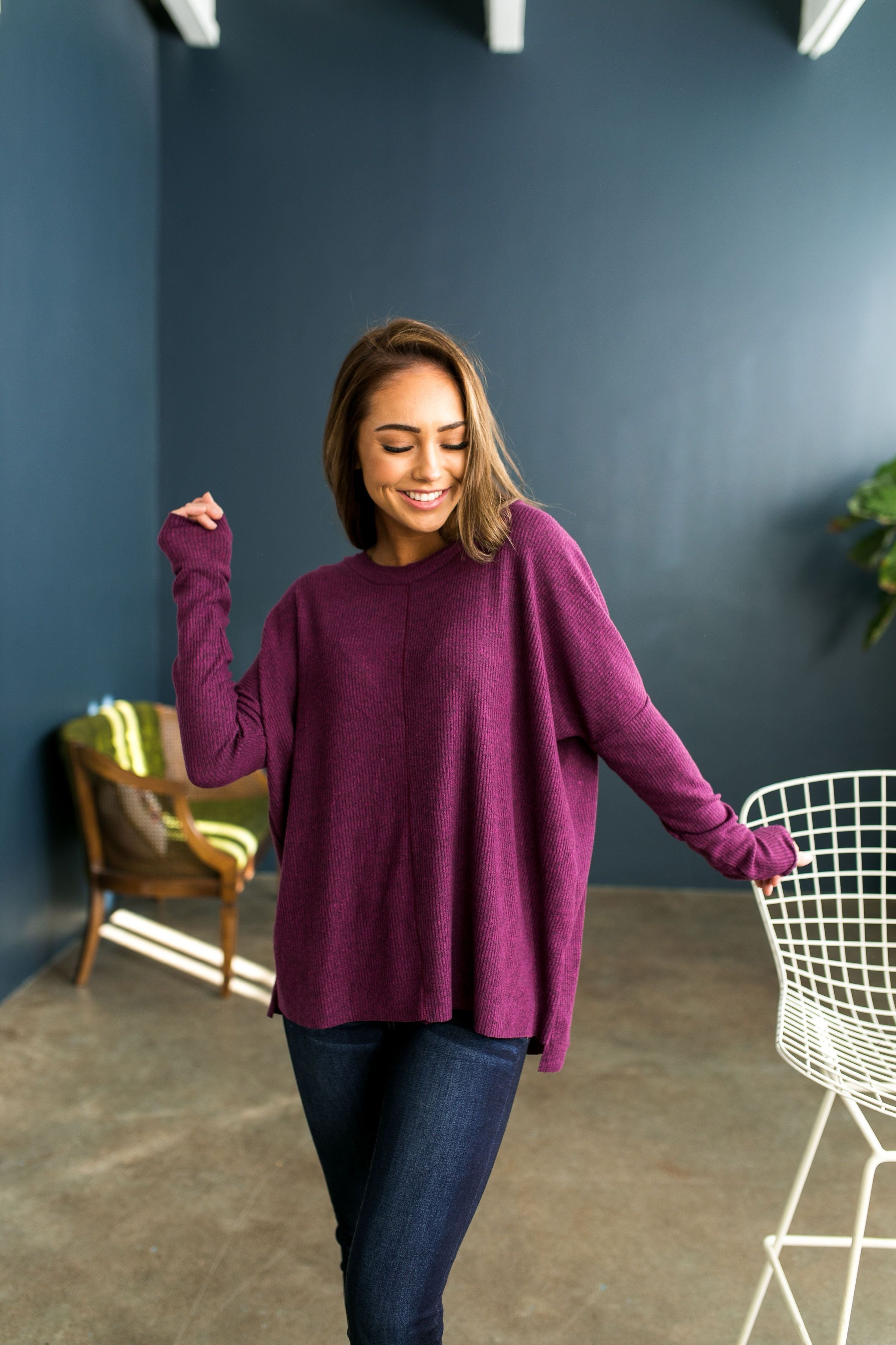 Magnificent Magenta Soft Ribbed Top