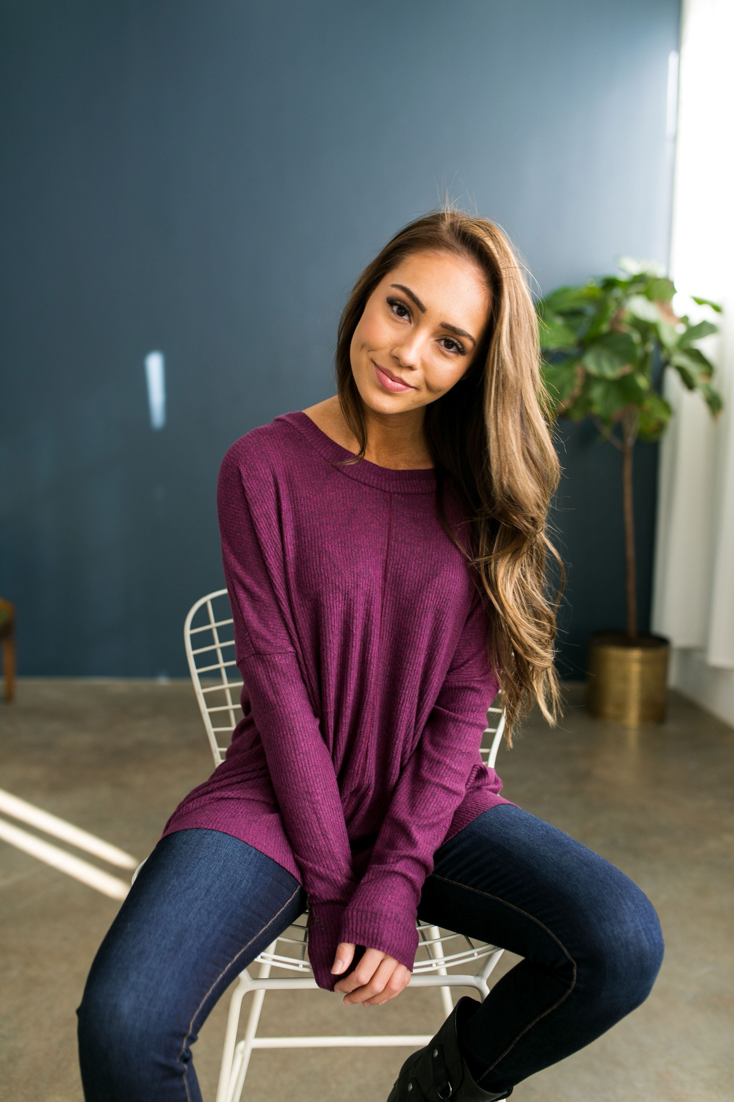 Magnificent Magenta Soft Ribbed Top