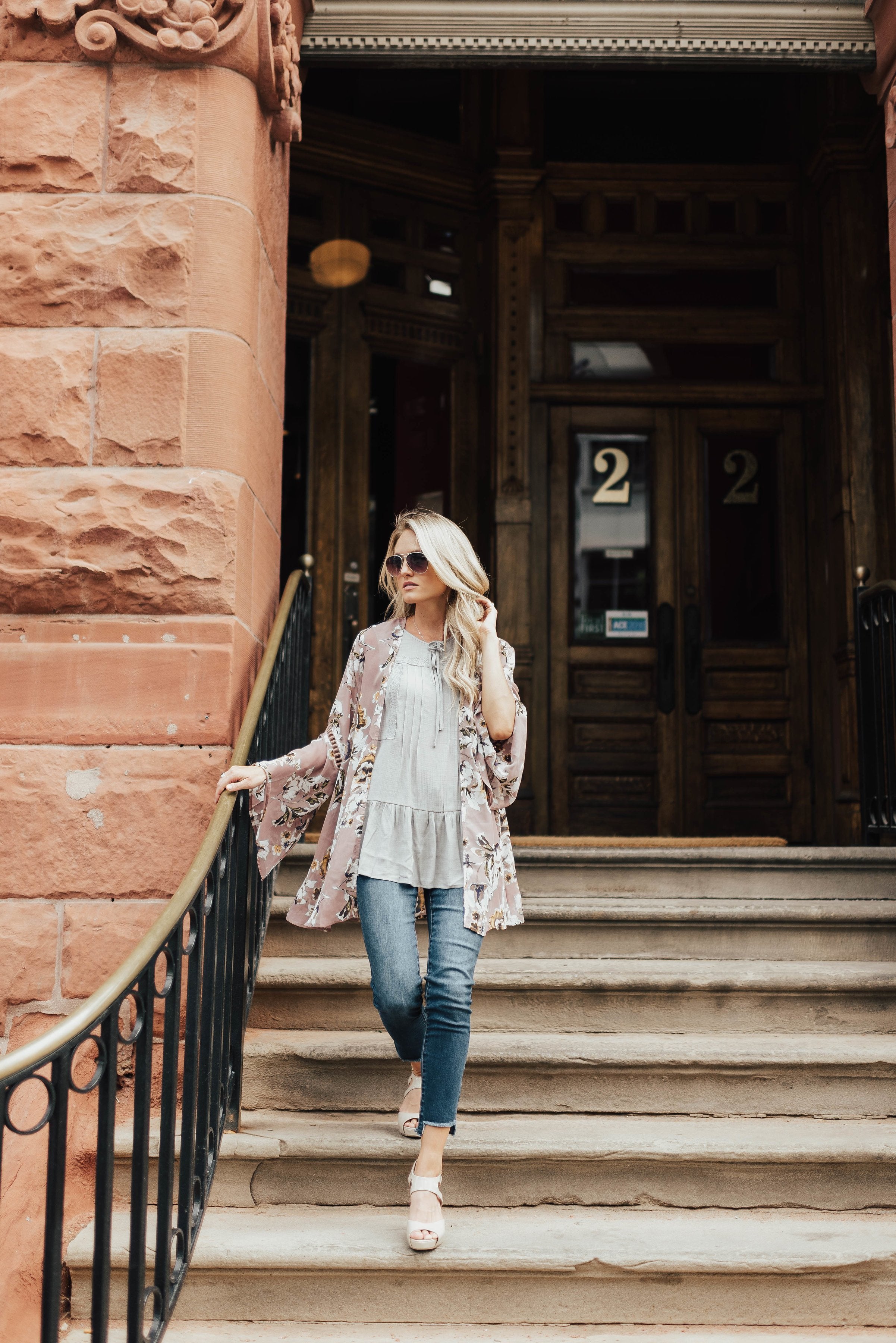 Mauve Floral Kimono