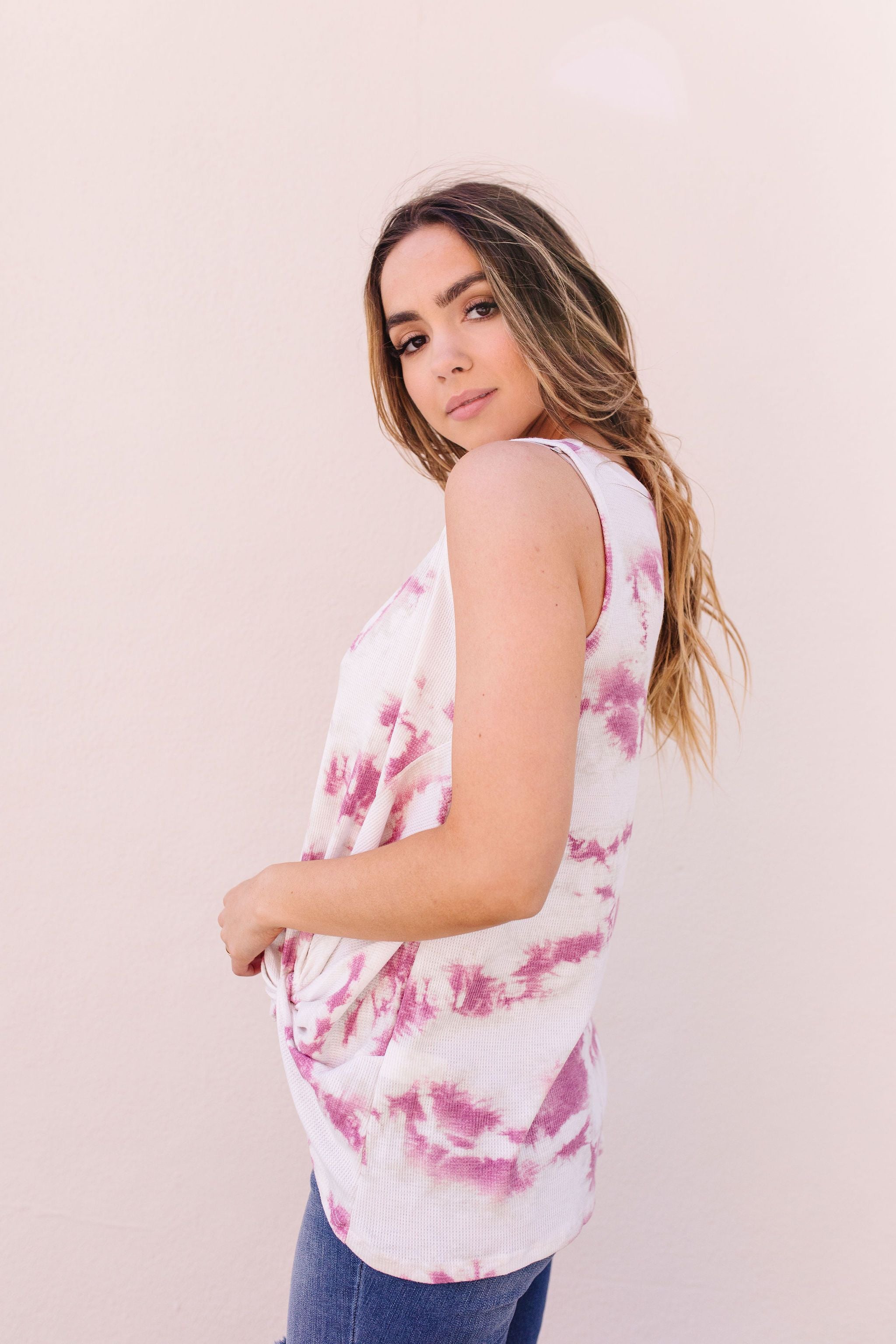 Mauve Tie Dye With A Twist Tank