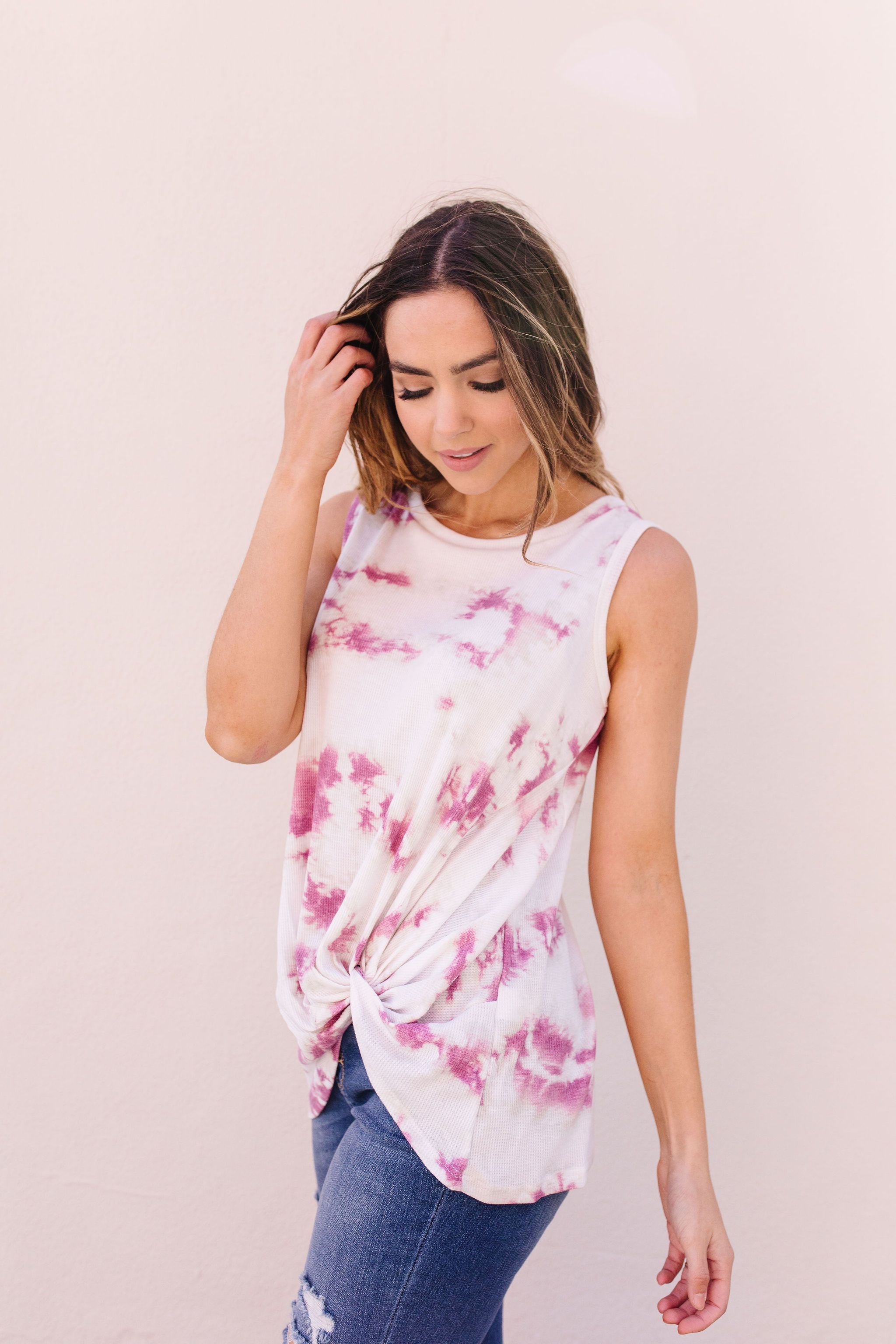 Mauve Tie Dye With A Twist Tank