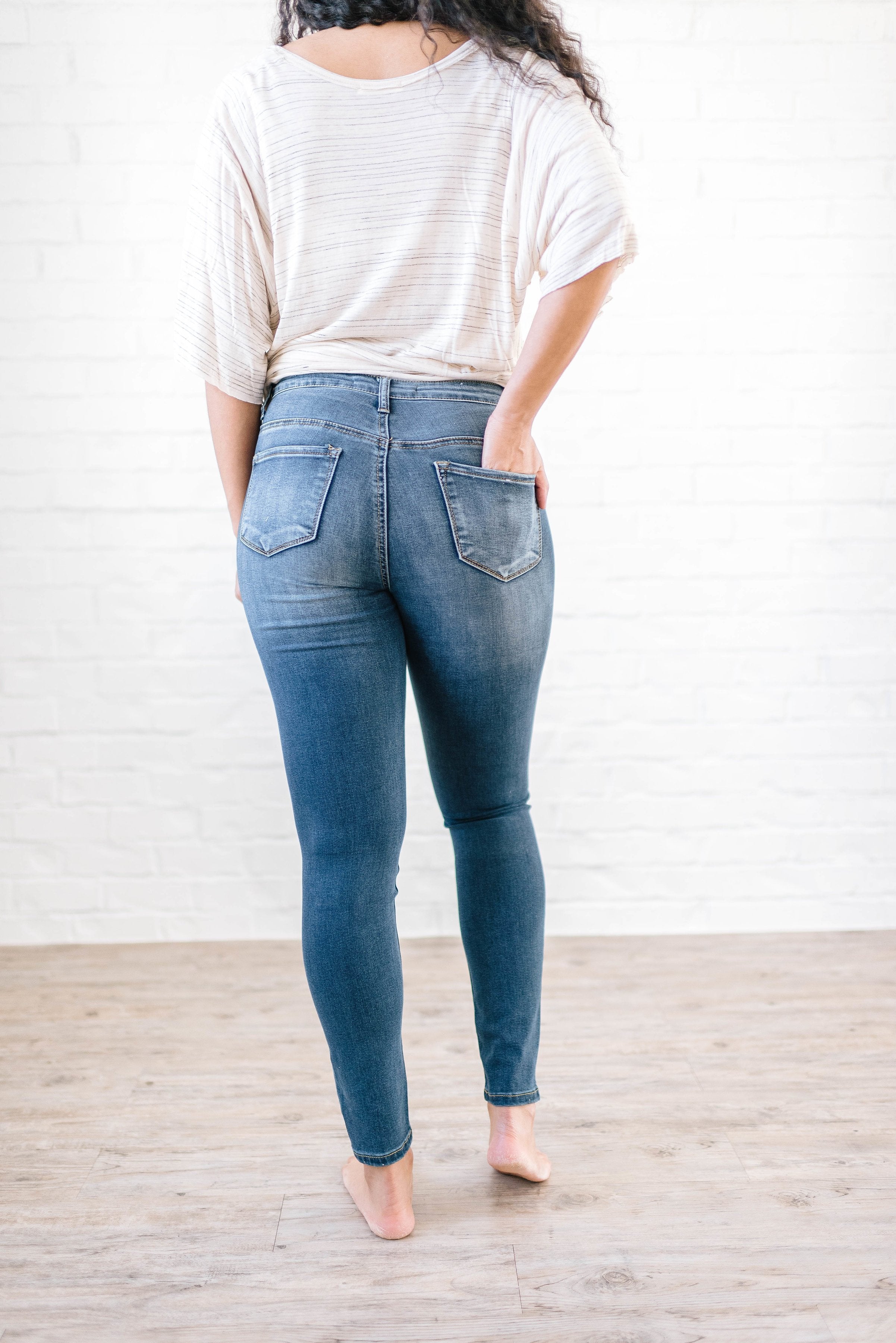 Medium Wash Denim High Rise Skinny Jean