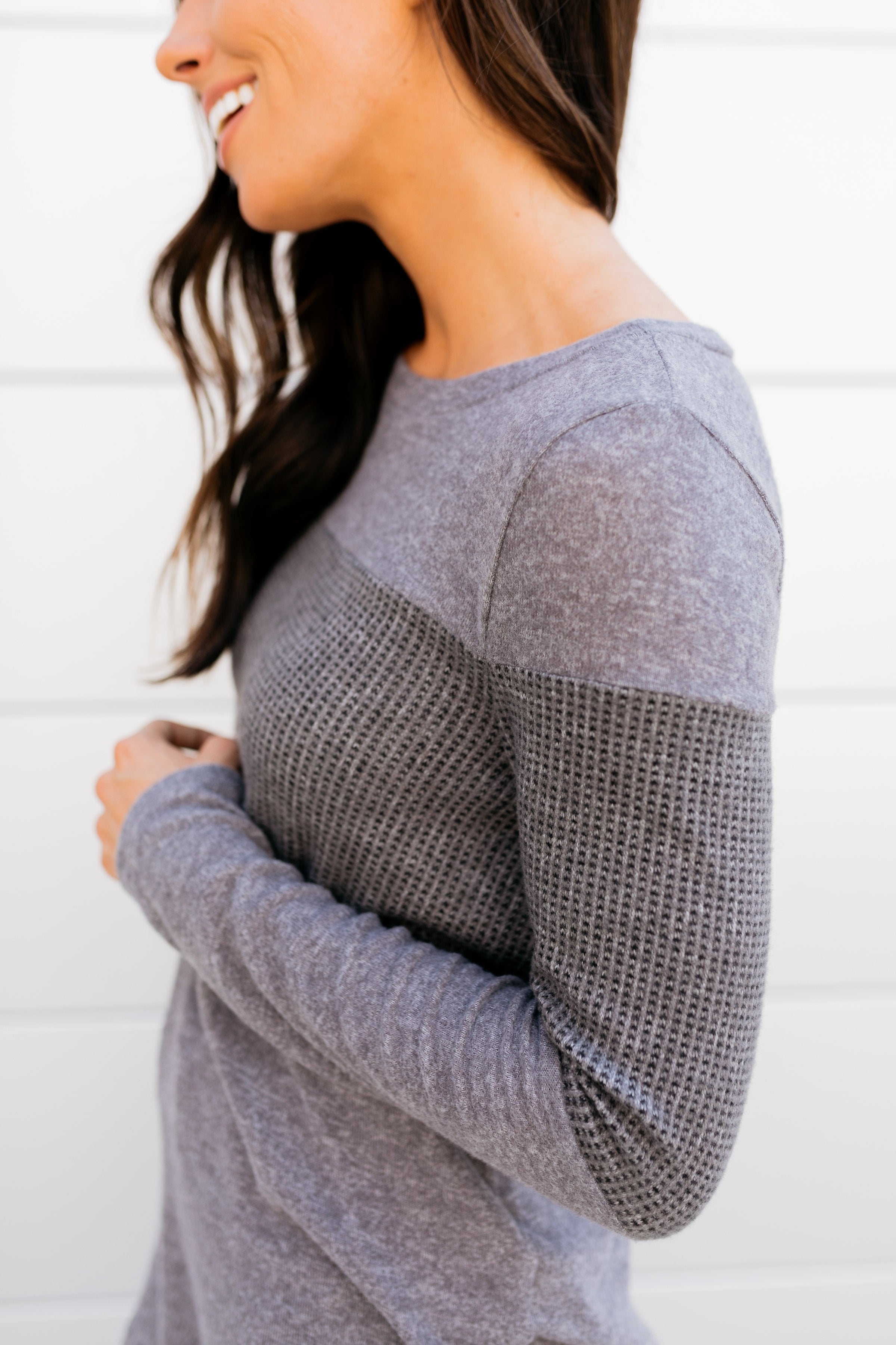 Meet In The Middle Thermal Knit Top