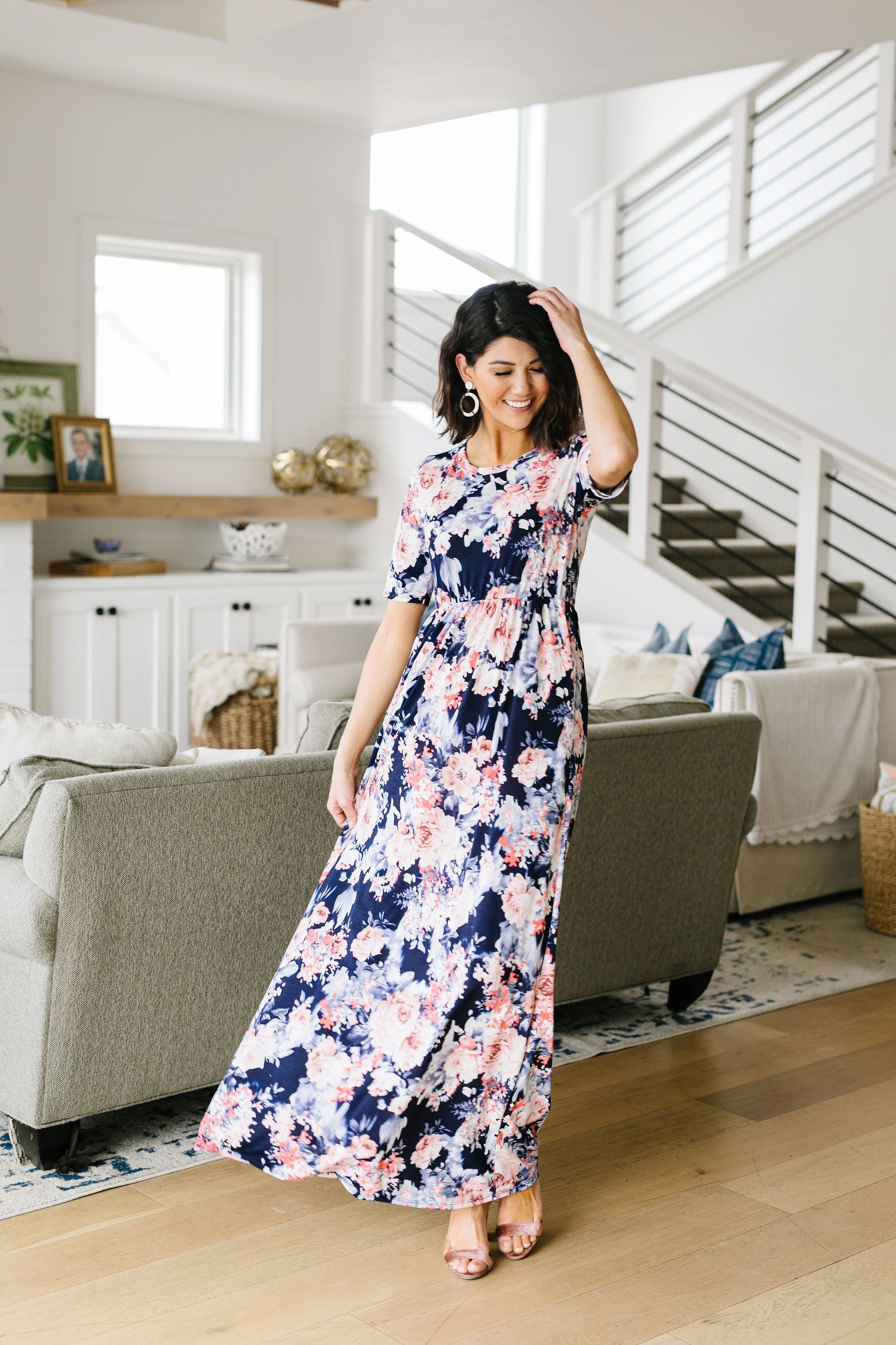 Midnight Rendezvous Floral Maxi